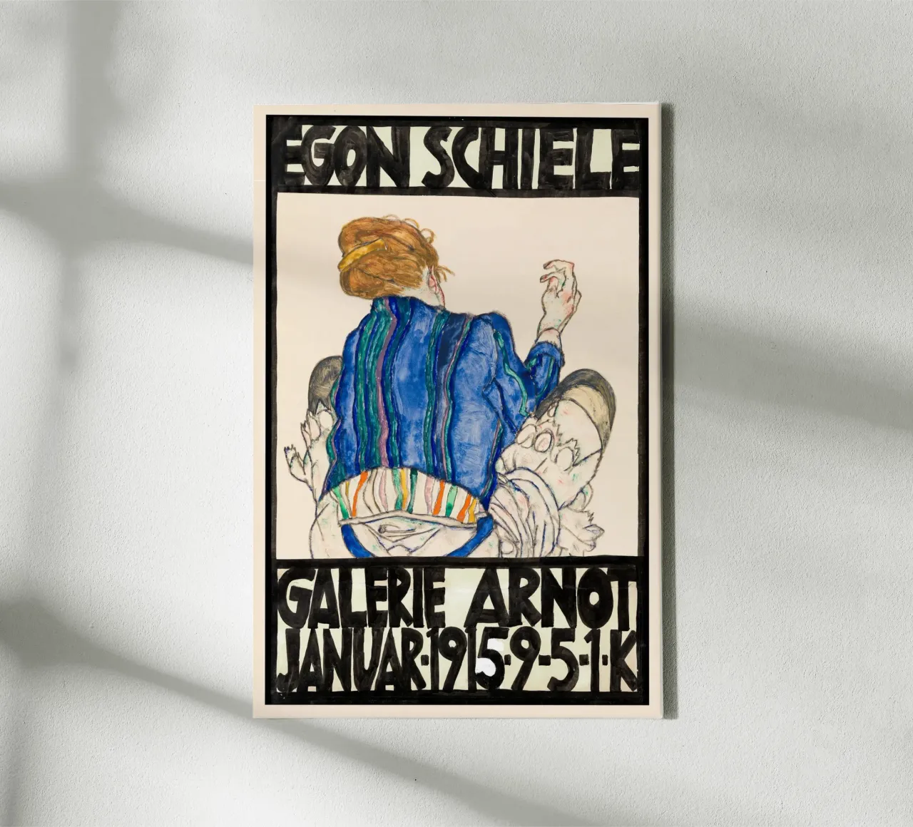 Egon Schiele - Tentoonstelling - Zittende vrouw Achteraanzicht canvas met Baklijst van Old Masters