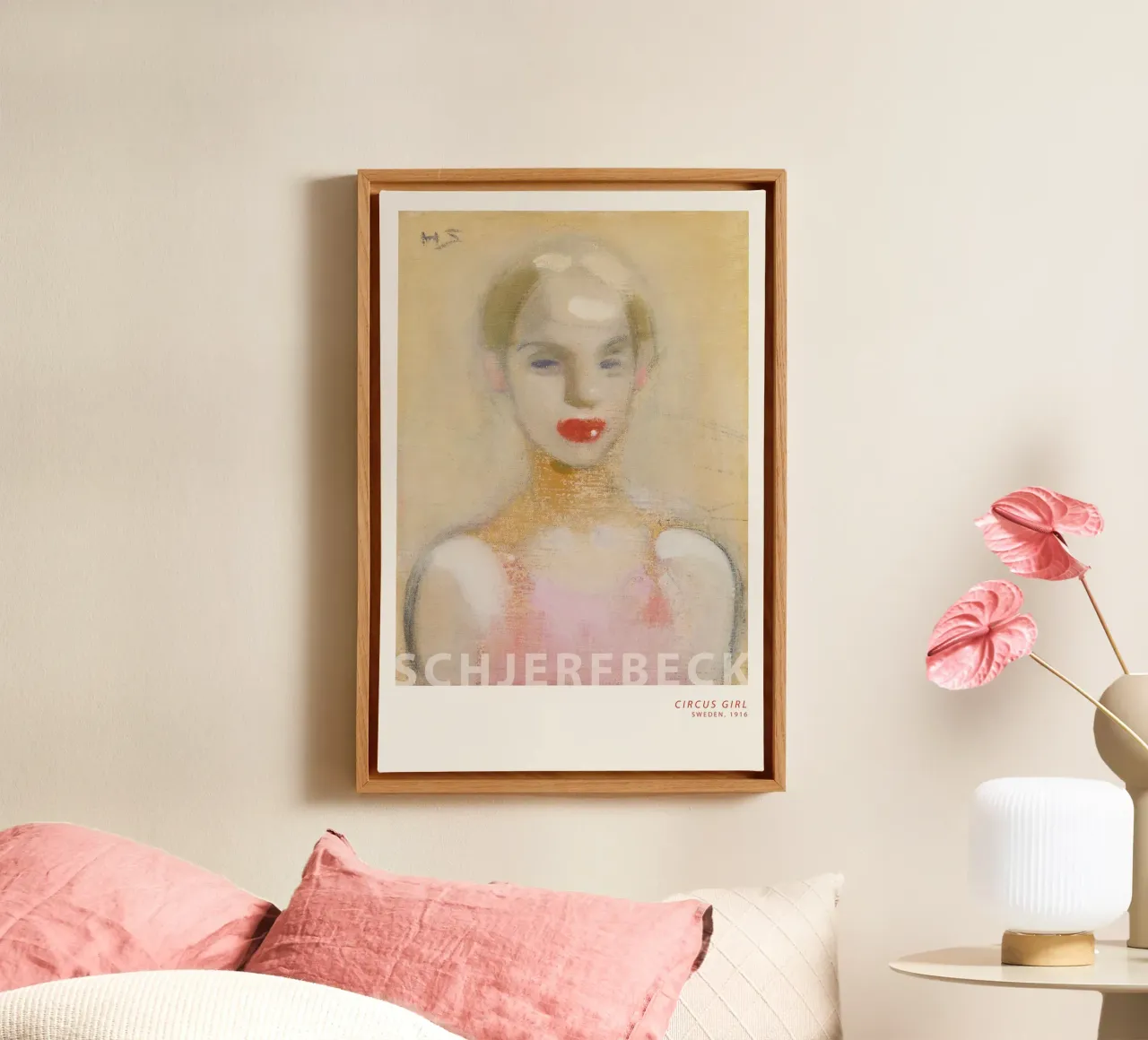 Helene Schjerfbeck - Ragazza del circo tela con Cornice a cassetta da Old Masters