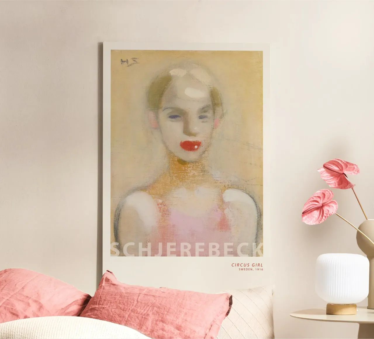 Helene Schjerfbeck - Ragazza del circo tela con Cornice a cassetta da Old Masters