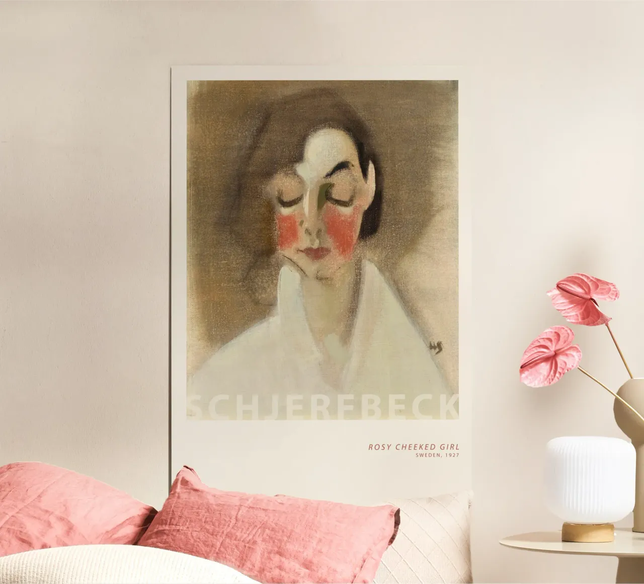 Helene Schjerfbeck - Ragazza dalle guance rosee poster con telaio in plastica da Old Masters