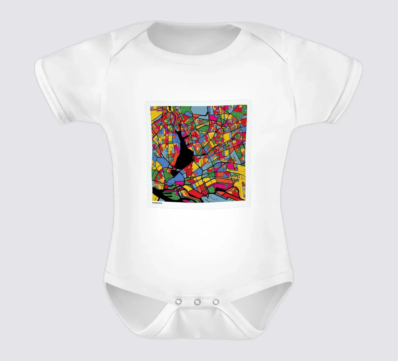 Hamburg body neonato maniche corte da The Cartography Collection