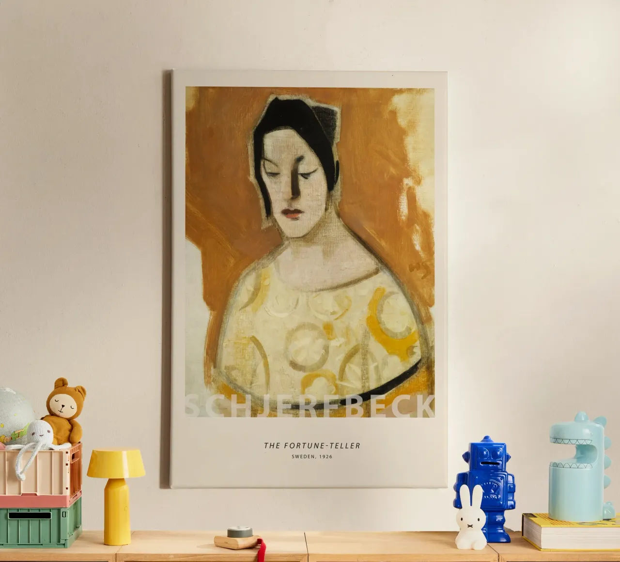 Helene Schjerfbeck - The Fortune Teller canvas with Floater frame by Old Masters