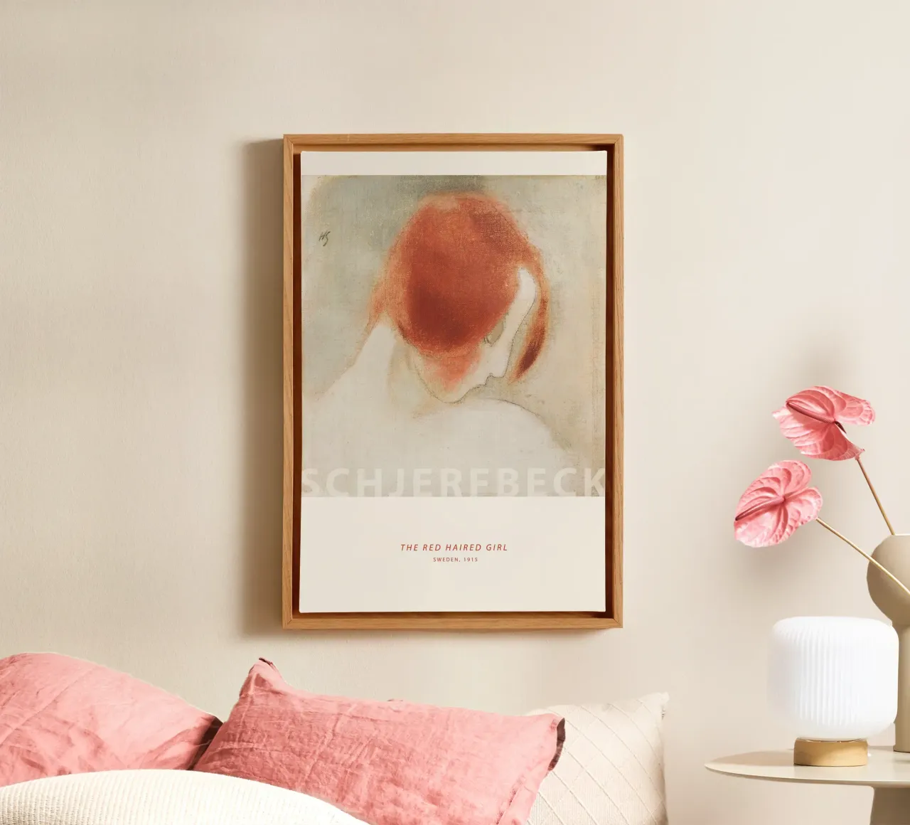 Helene Schjerfbeck - La ragazza con i capelli tela con Cornice a cassetta da Old Masters