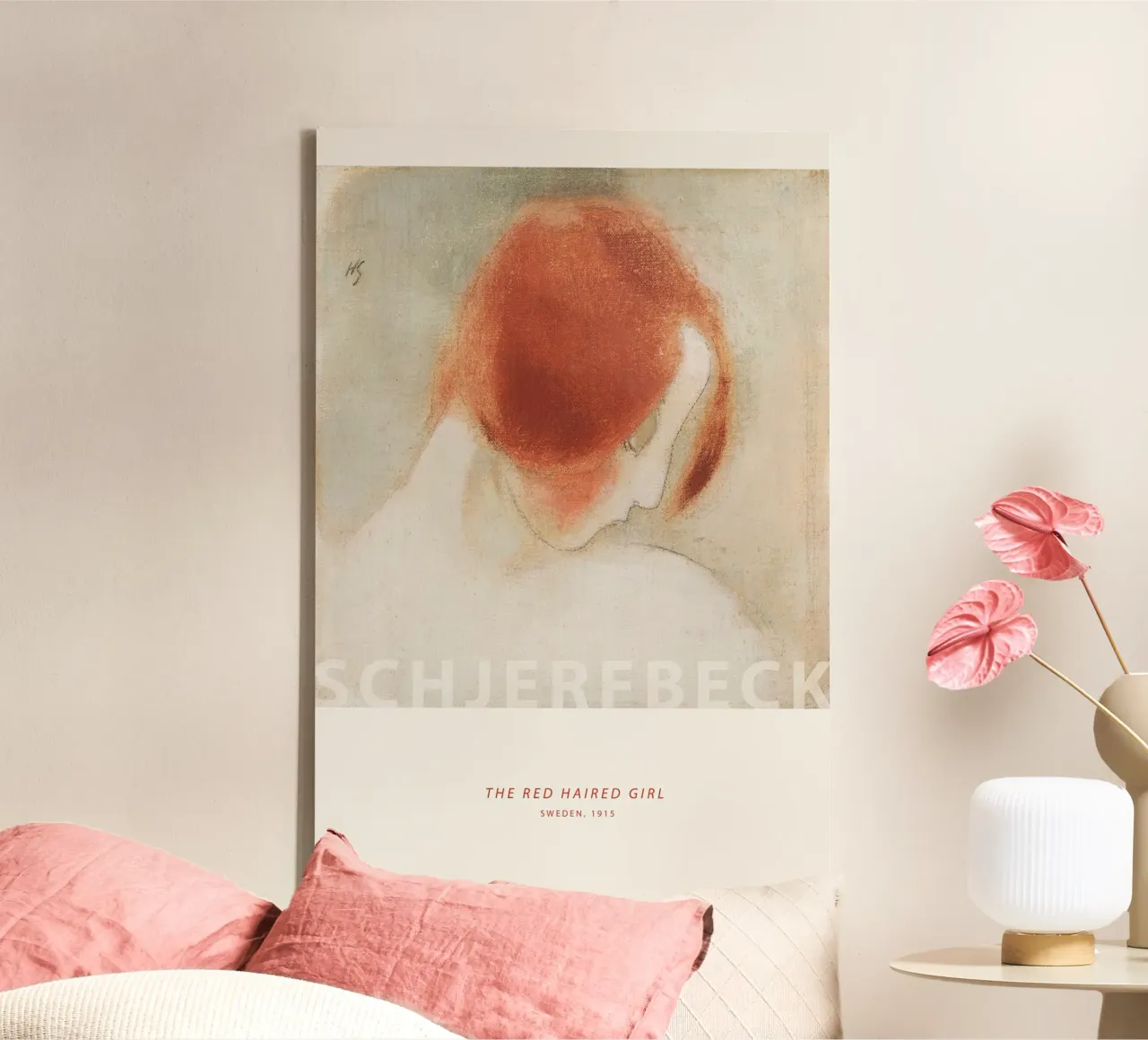 Helene Schjerfbeck - La ragazza con i capelli tela con Cornice a cassetta da Old Masters
