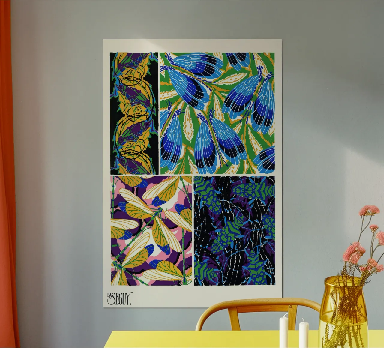 Émile Alain Séguy - Insetti 01 poster con telaio in plastica da Old Masters