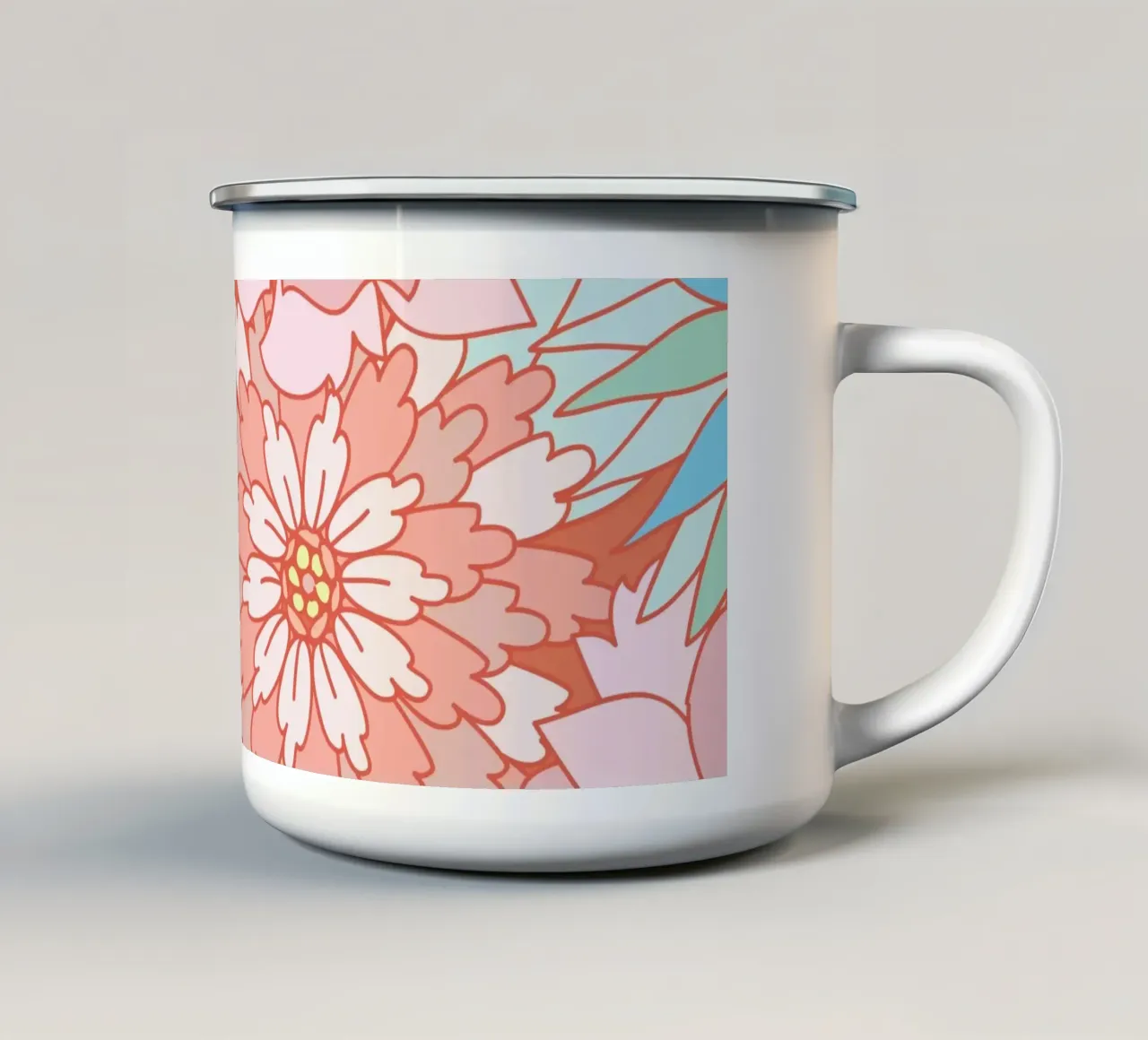 Fiori audaci tazza in smalto da Nikitajariwala