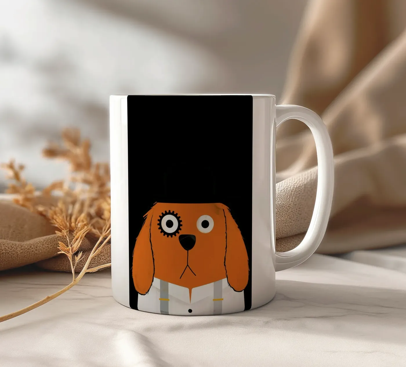 Dog Clockwork ceramic mug by Doozal