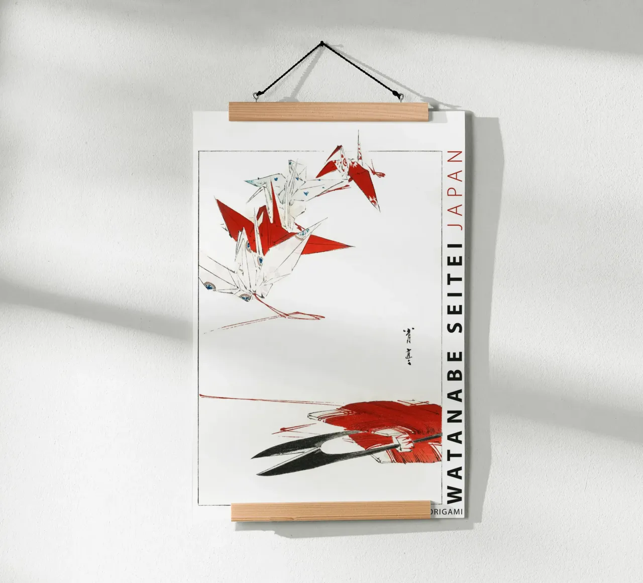 Watanabe Seitei - Origami di uccelli poster con telaio in alluminio da Old Masters