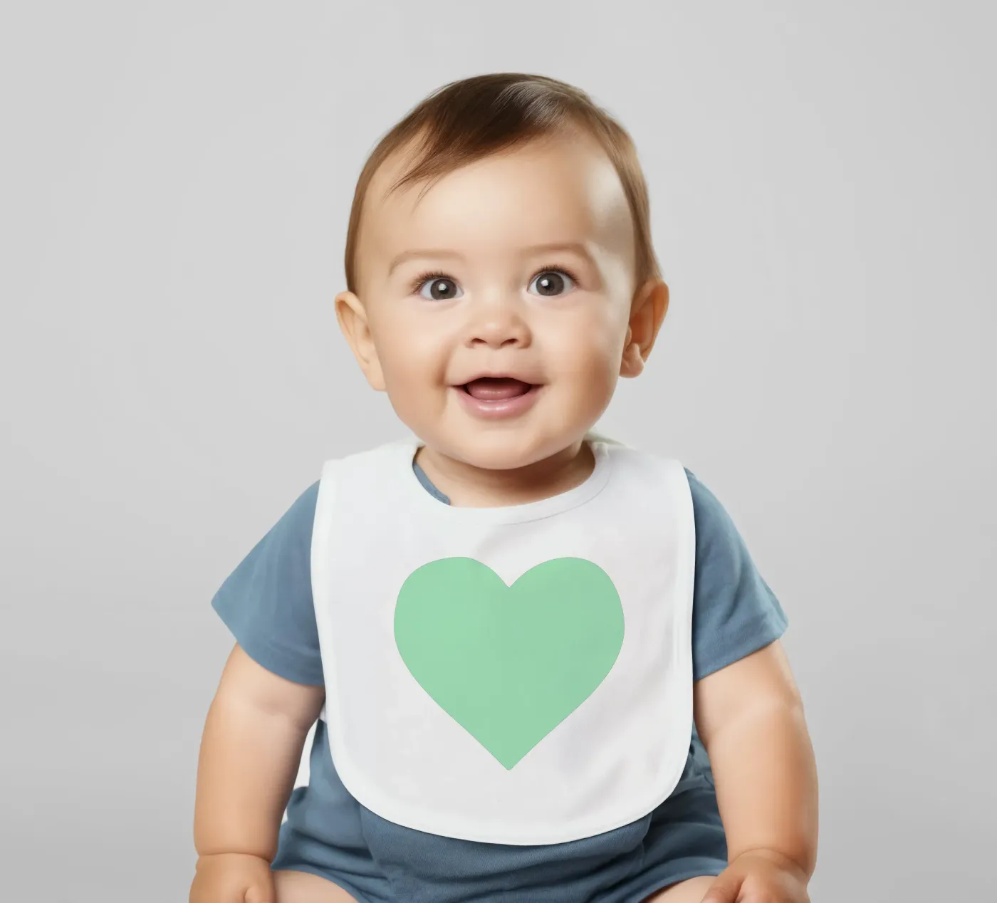 Cuore di menta bavaglino da Rose Beck Art