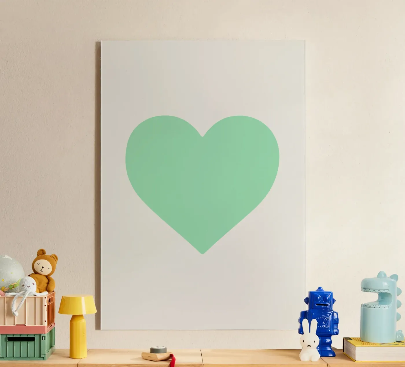 Mint Heart plexiglas de Rose Beck Art