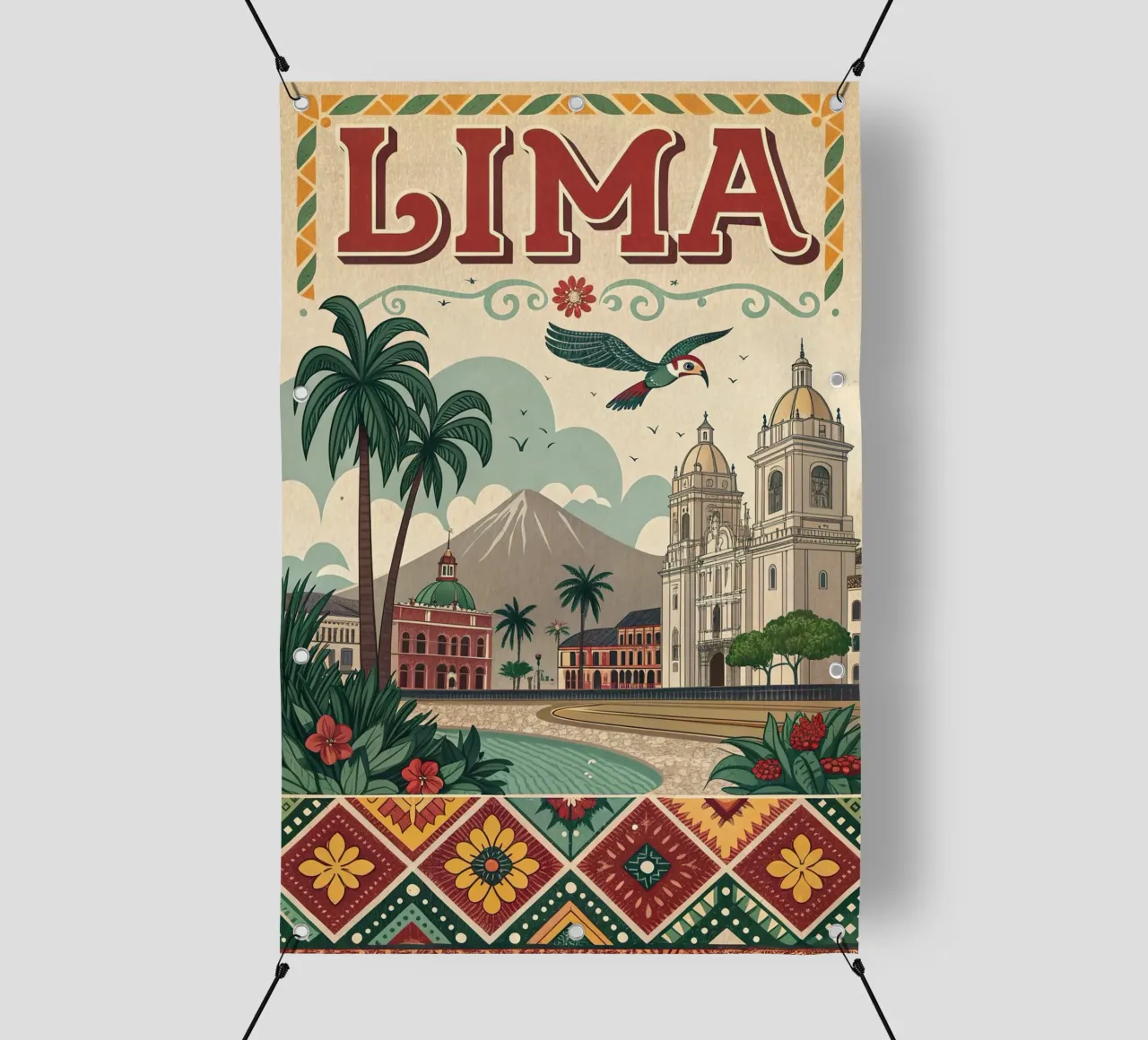 Poster d'epoca di Lima telo in pvc da ARTVI-SHOP