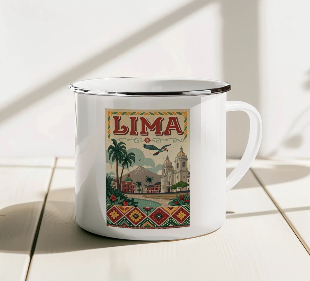 Poster d'epoca di Lima tazza in smalto da ARTVI-SHOP