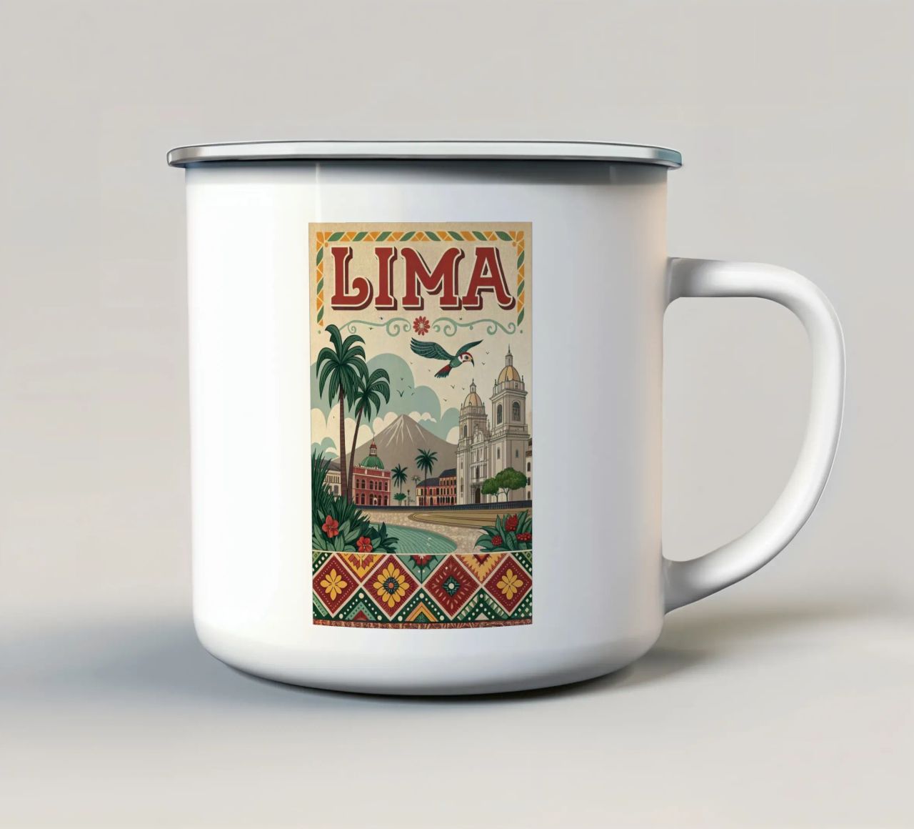 Poster d'epoca di Lima tazza in smalto da ARTVI-SHOP
