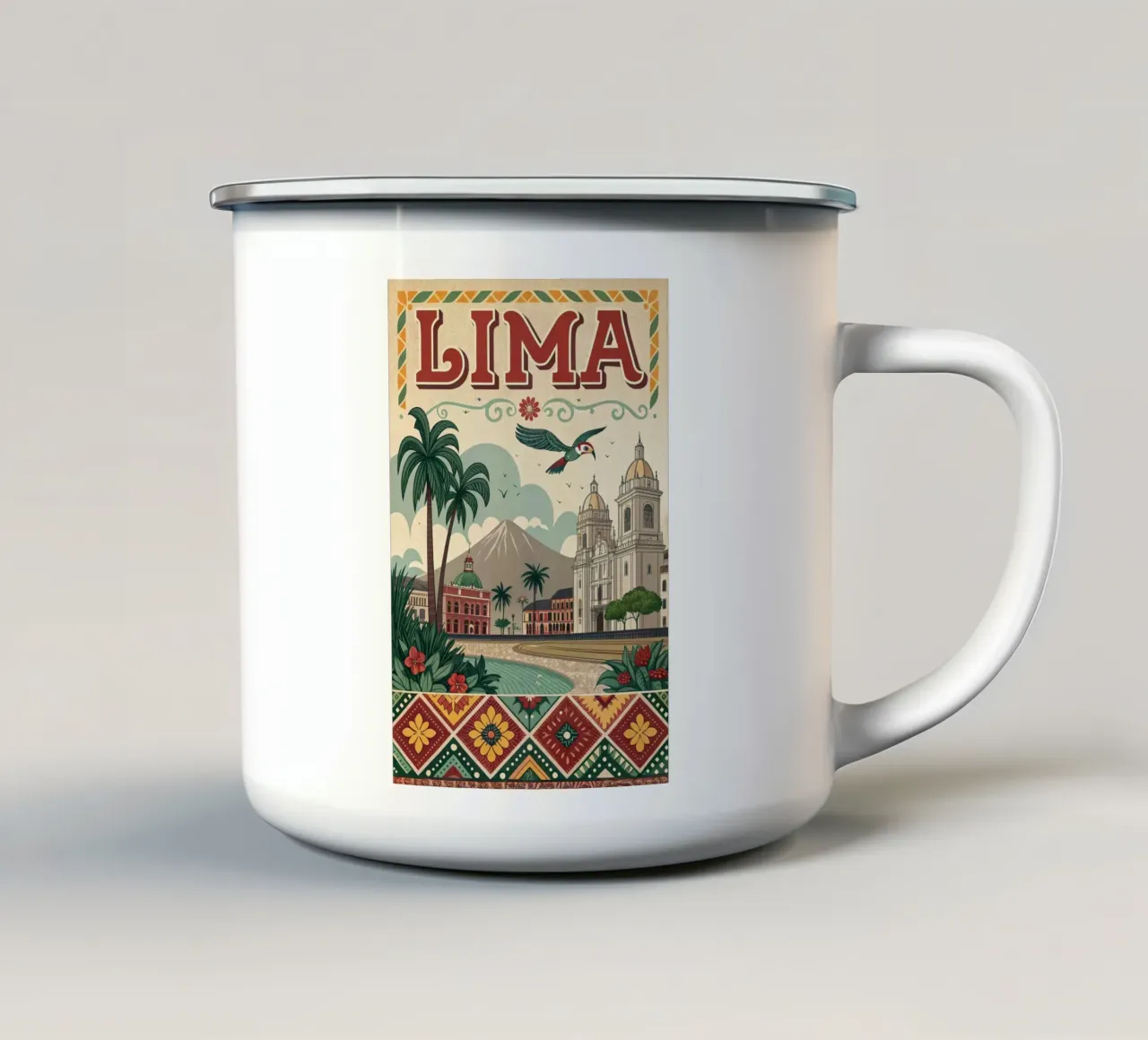 Cartel Lima vintage taza de esmalte de ARTVI-SHOP