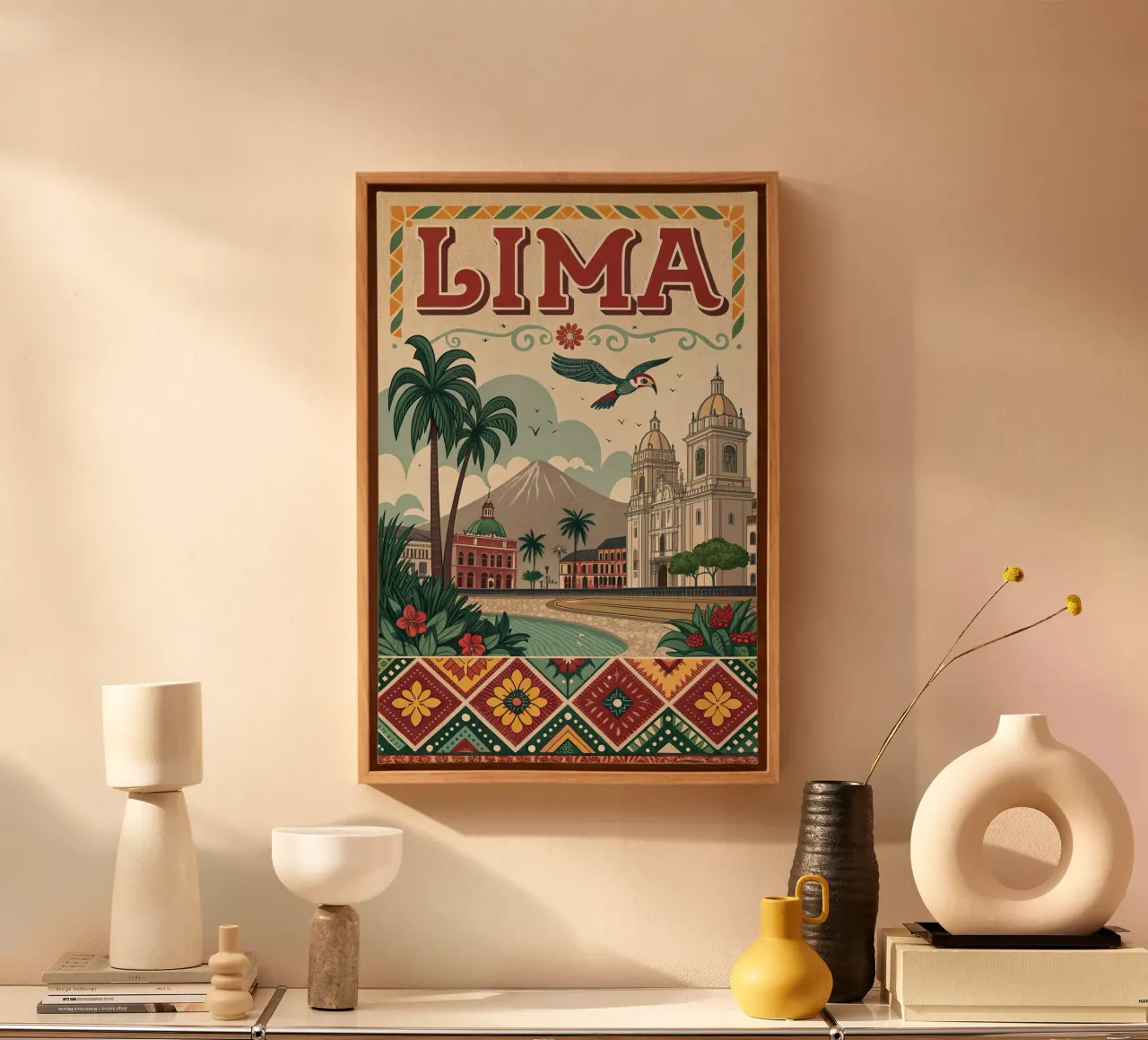 Poster d'epoca di Lima tela con Cornice a cassetta da 🎁 ARTVI-SHOP
