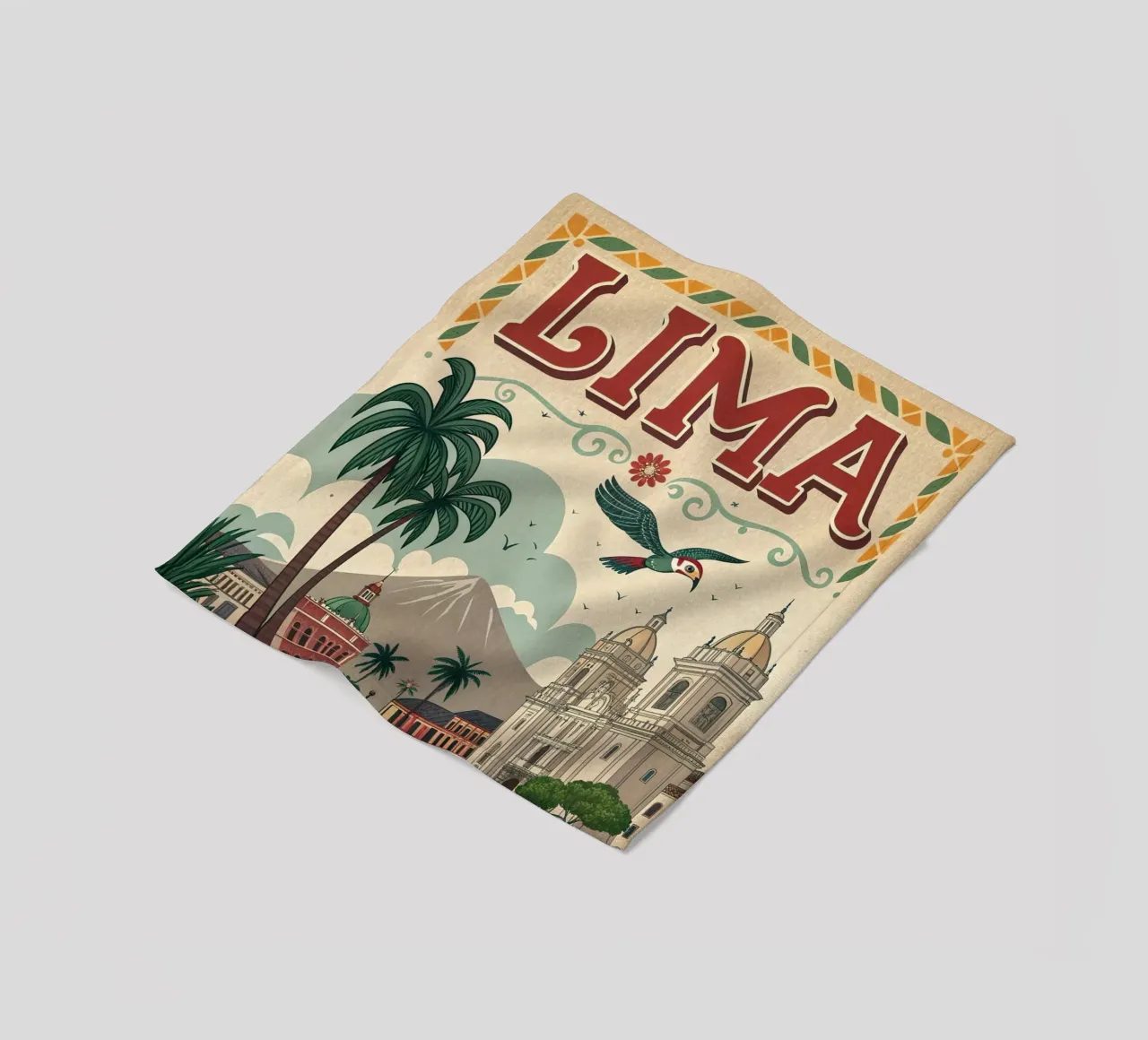 Poster d'epoca di Lima coperta in pile da ARTVI-SHOP