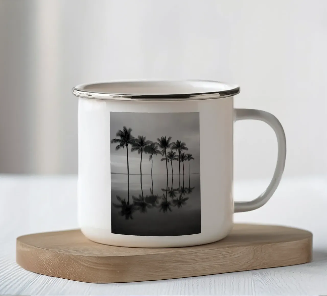 Riflesso delle palme tazza in smalto da Indigo Tides Art