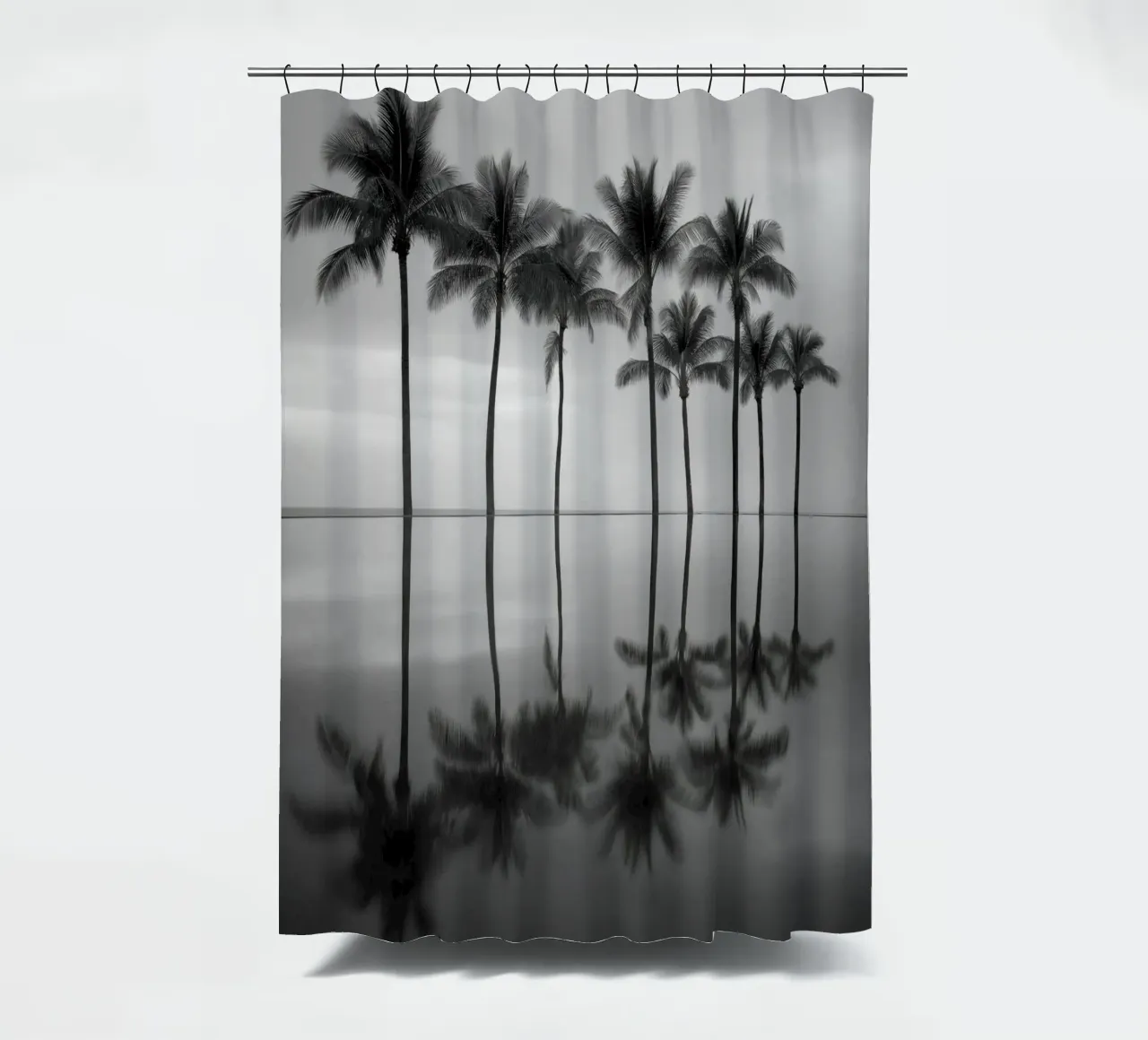 Palm Trees Reflection shower curtain by Indigo Tides Art