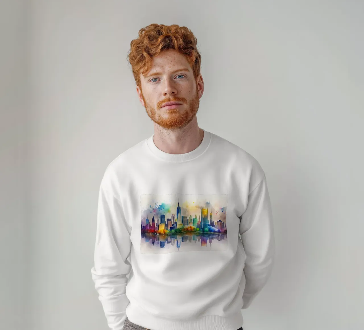 Lo skyline di New York in acquerello felpa da ARTVI-SHOP