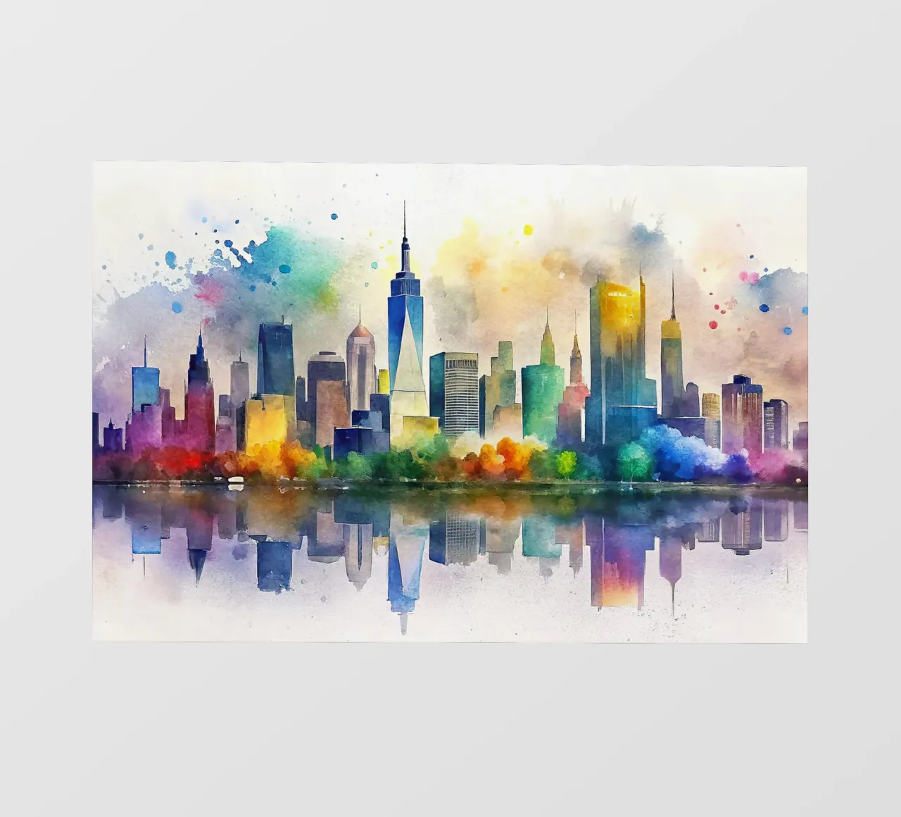 Lo skyline di New York in acquerello telo in pvc da ARTVI-SHOP