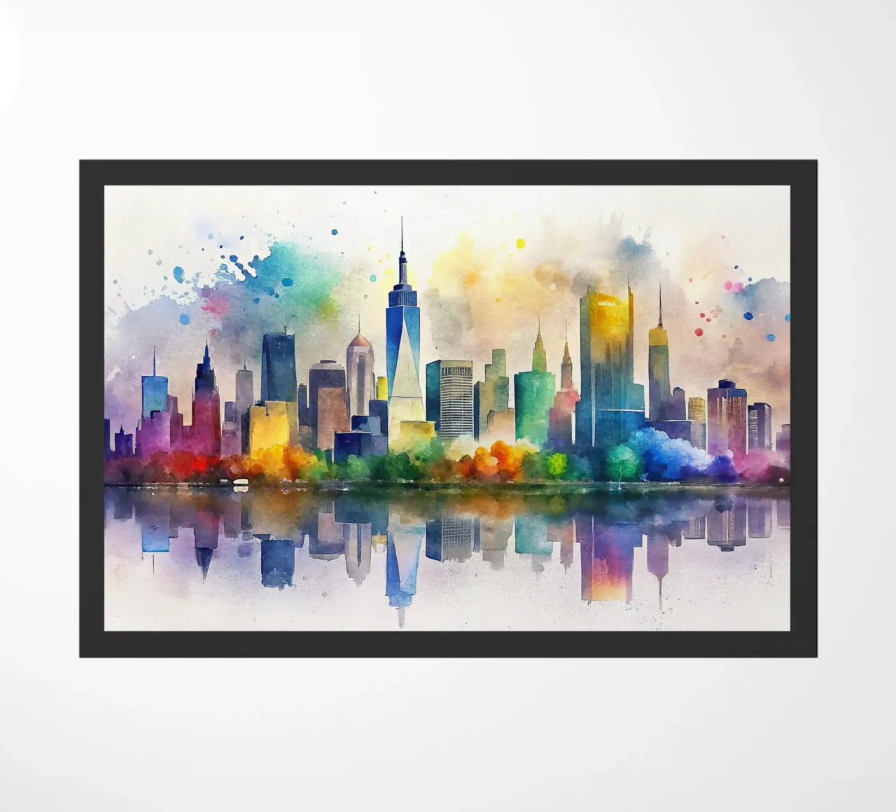 Lo skyline di New York in acquerello zerbino da ARTVI-SHOP