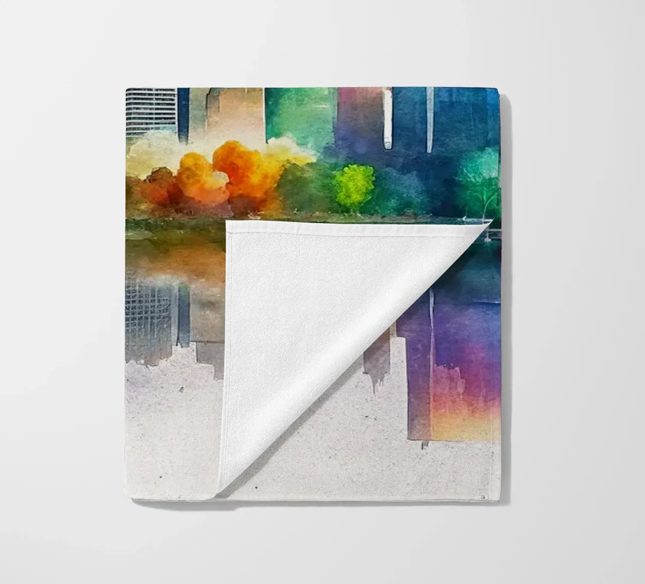 Lo skyline di New York in acquerello telo mare da ARTVI-SHOP