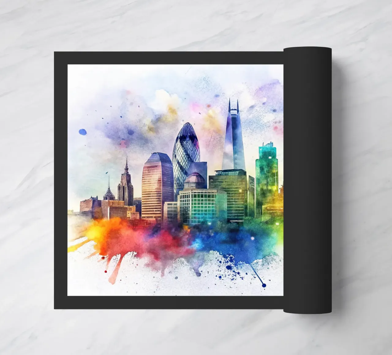 Skyline di Londra ad acquerello zerbino da ARTVI-SHOP
