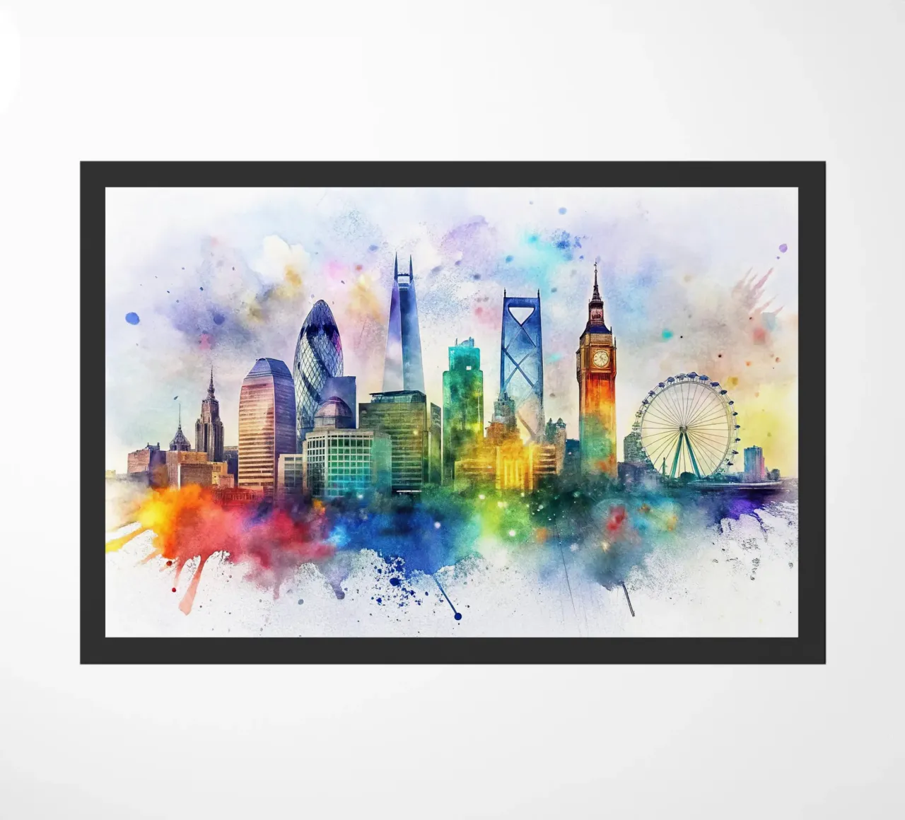 Skyline di Londra ad acquerello zerbino da ARTVI-SHOP
