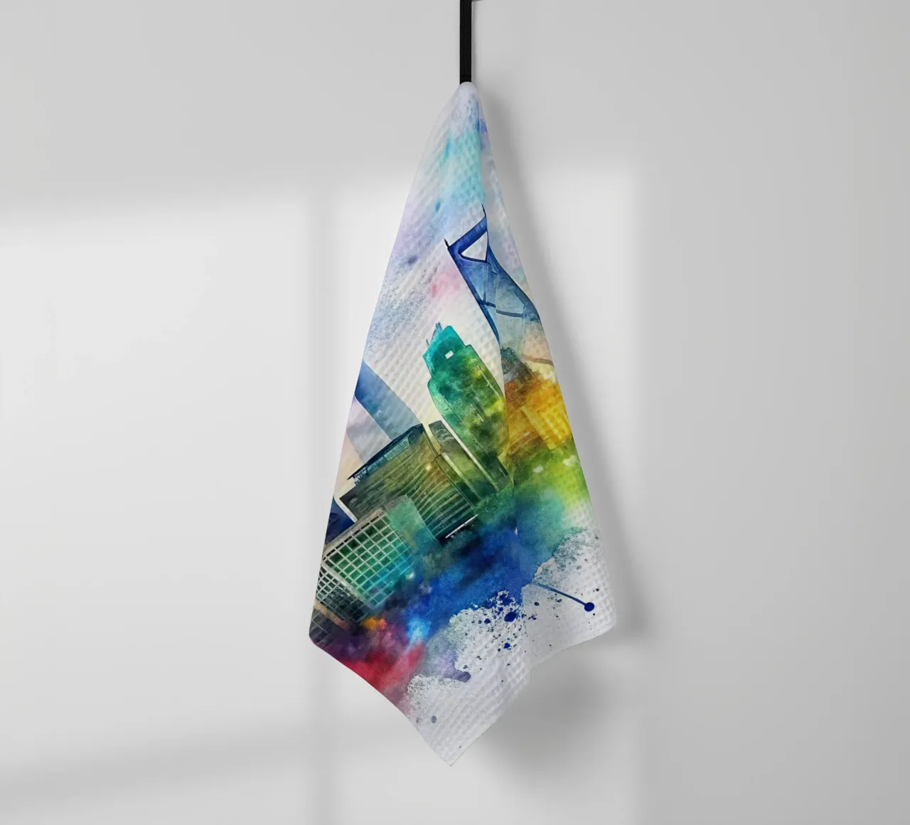 Skyline di Londra ad acquerello canovaccio da cucina da 🎁 ARTVI-SHOP