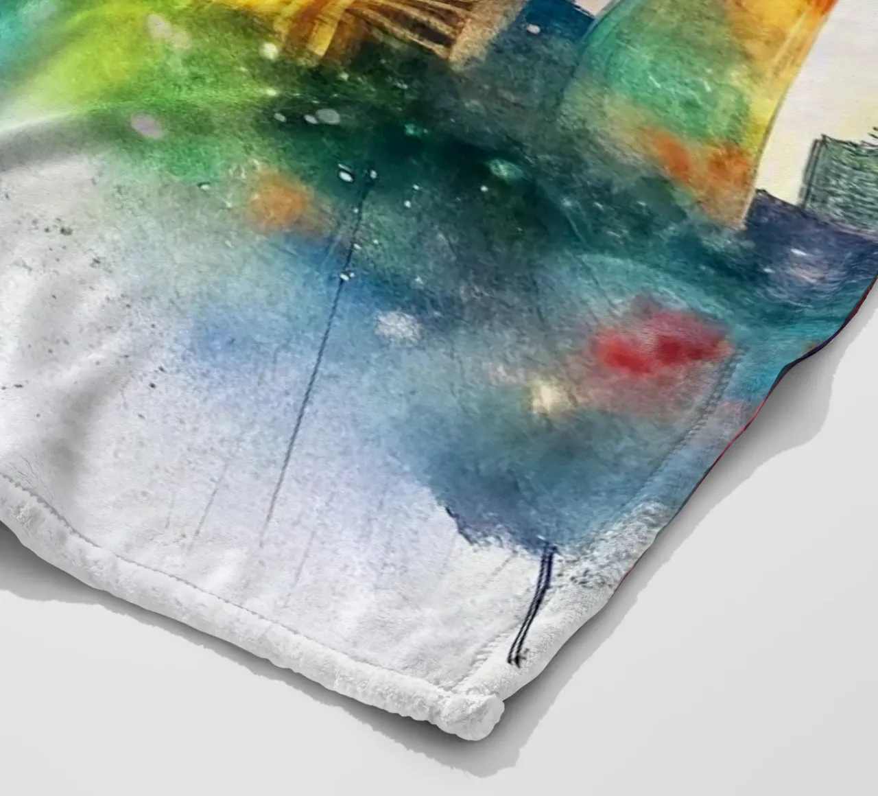Skyline di Londra ad acquerello coperta in pile da 🎁 ARTVI-SHOP