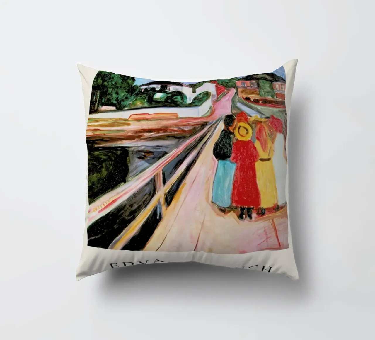 Munch - Girls on the Bridge cuscino da ARTOTHEK