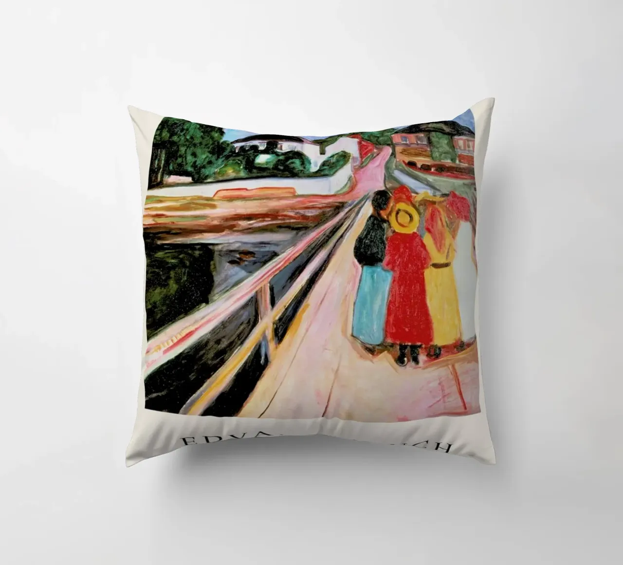 Munch - Girls on the Bridge cuscino da ARTOTHEK