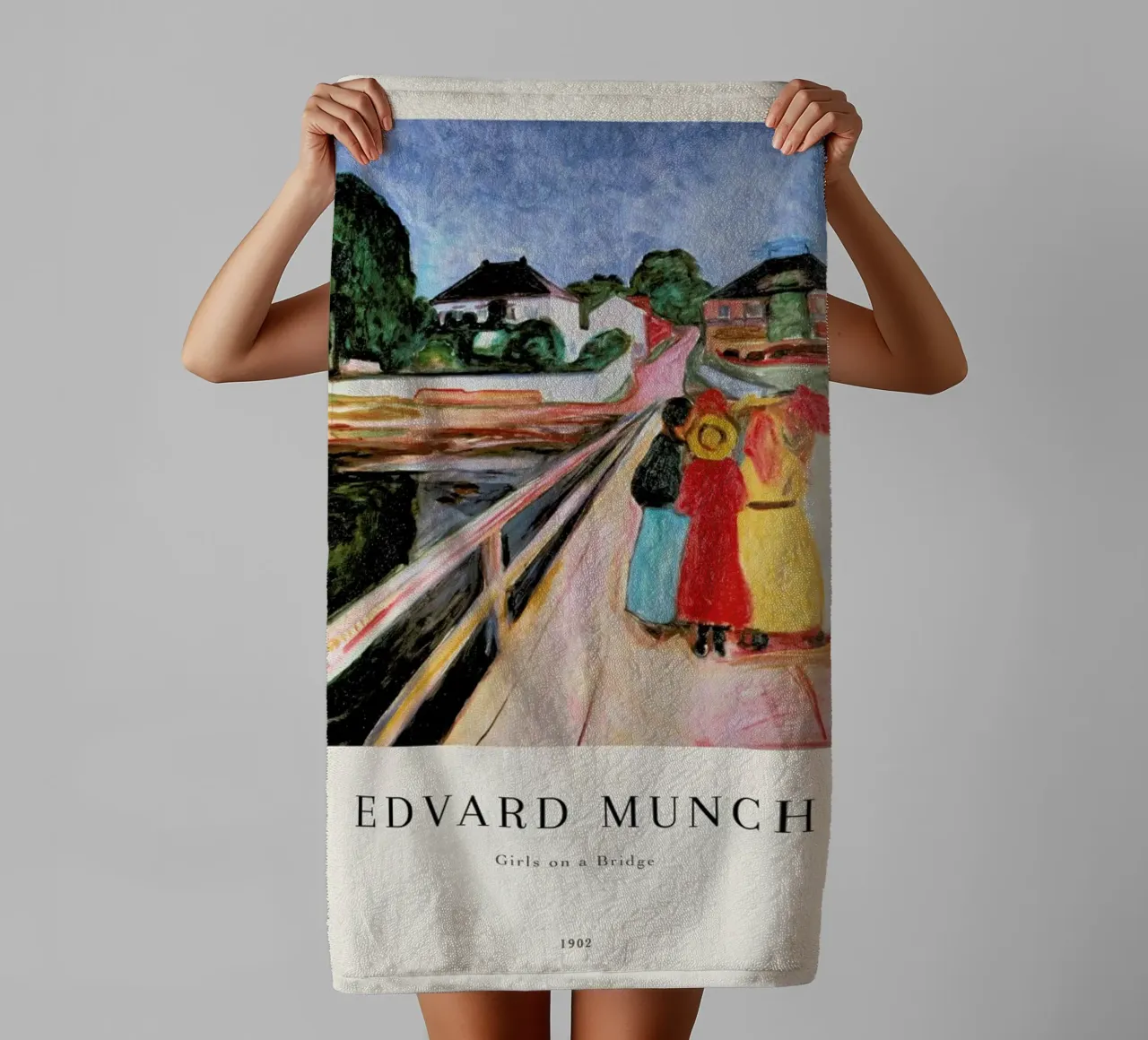 Munch - Girls on the Bridge asciugamano da bagno da ARTOTHEK
