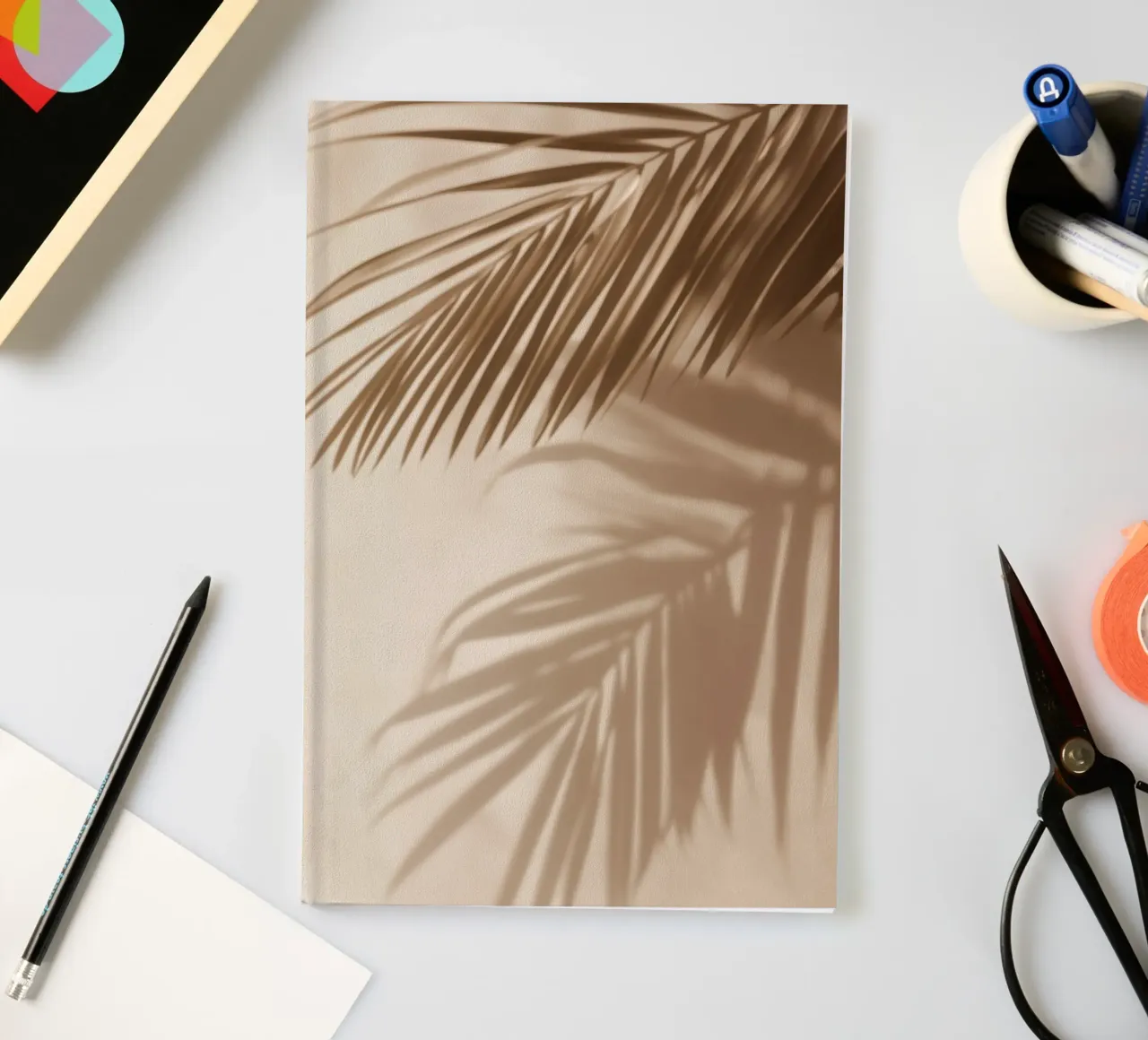 Palm Leaf Shadows notebook by Indigo Tides Art