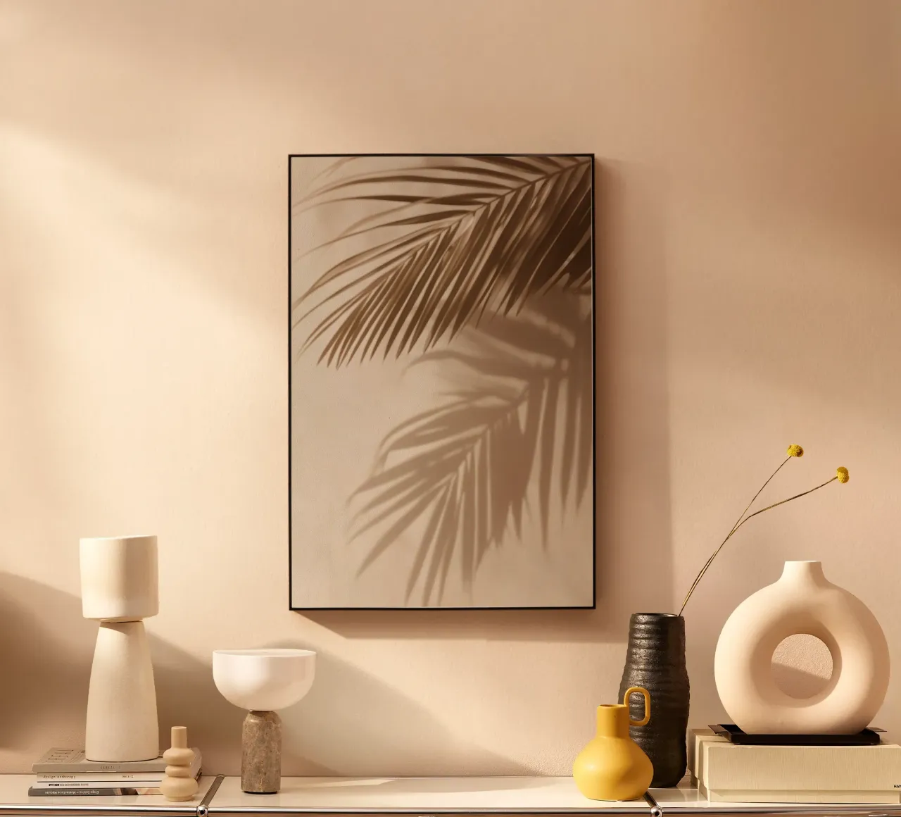 Palmblad schaduwen acryl van Indigo Tides Art