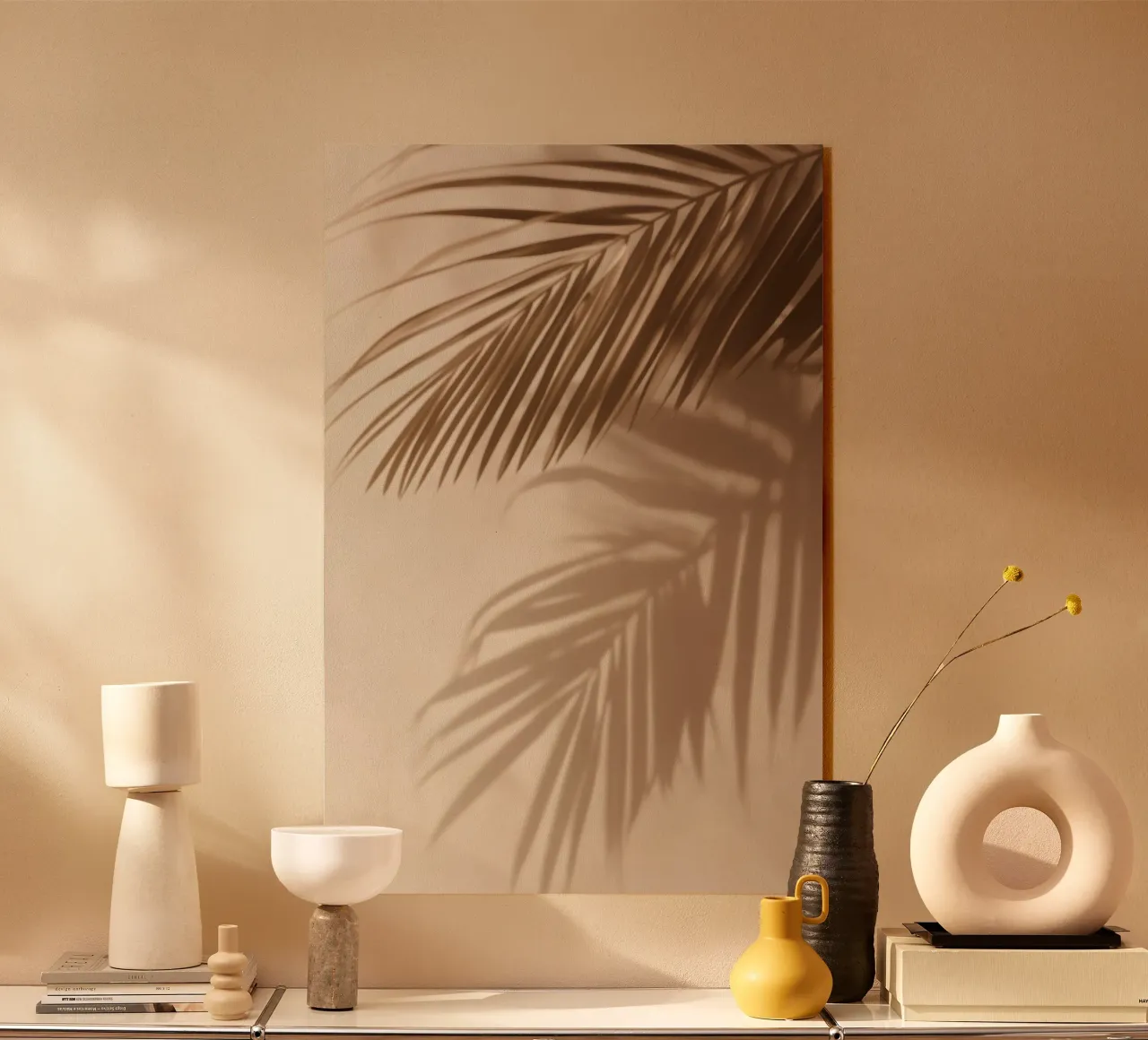 Palmblad schaduwen acryl van Indigo Tides Art