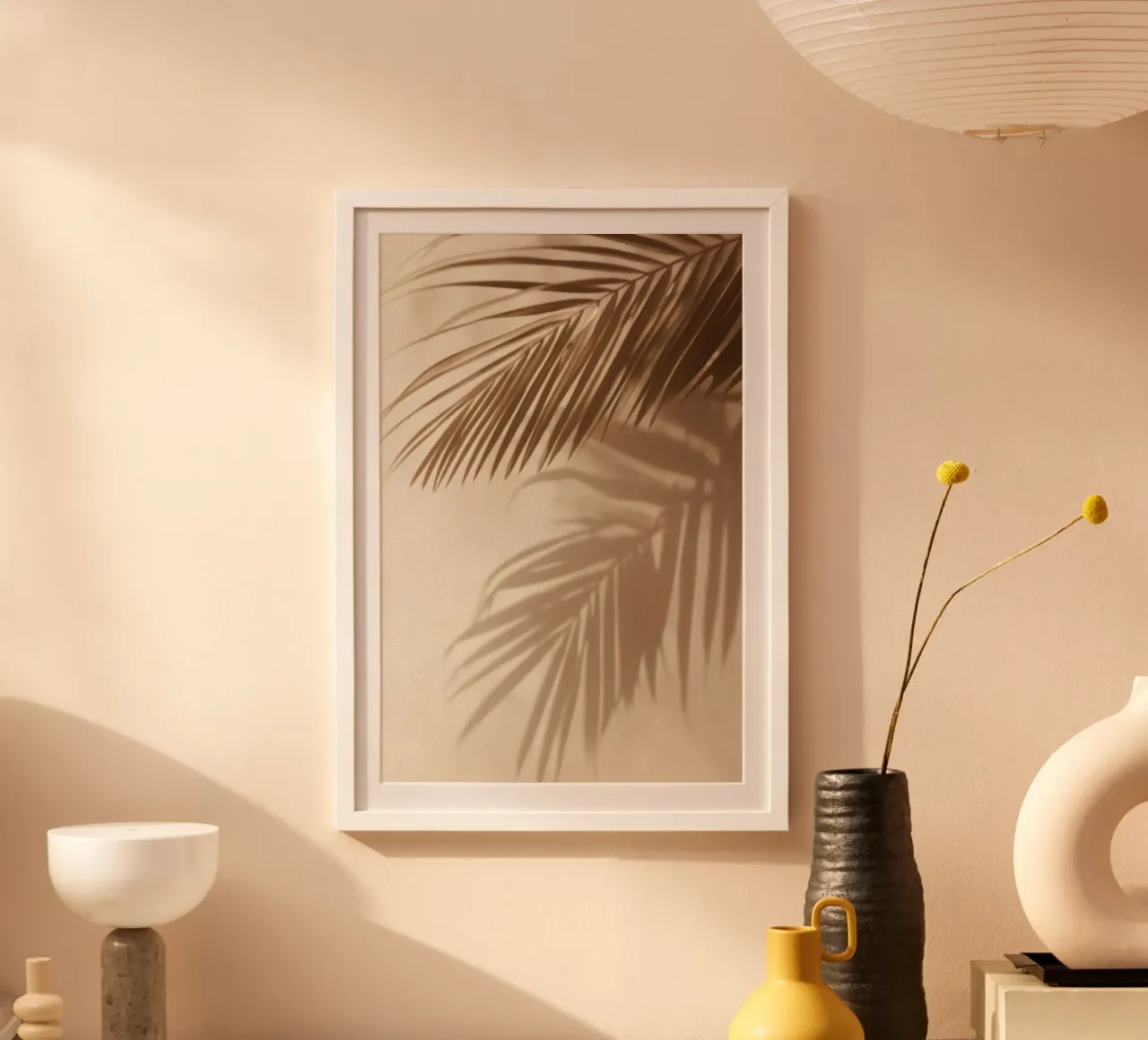 Palmblad schaduwen hahnemühle van Indigo Tides Art