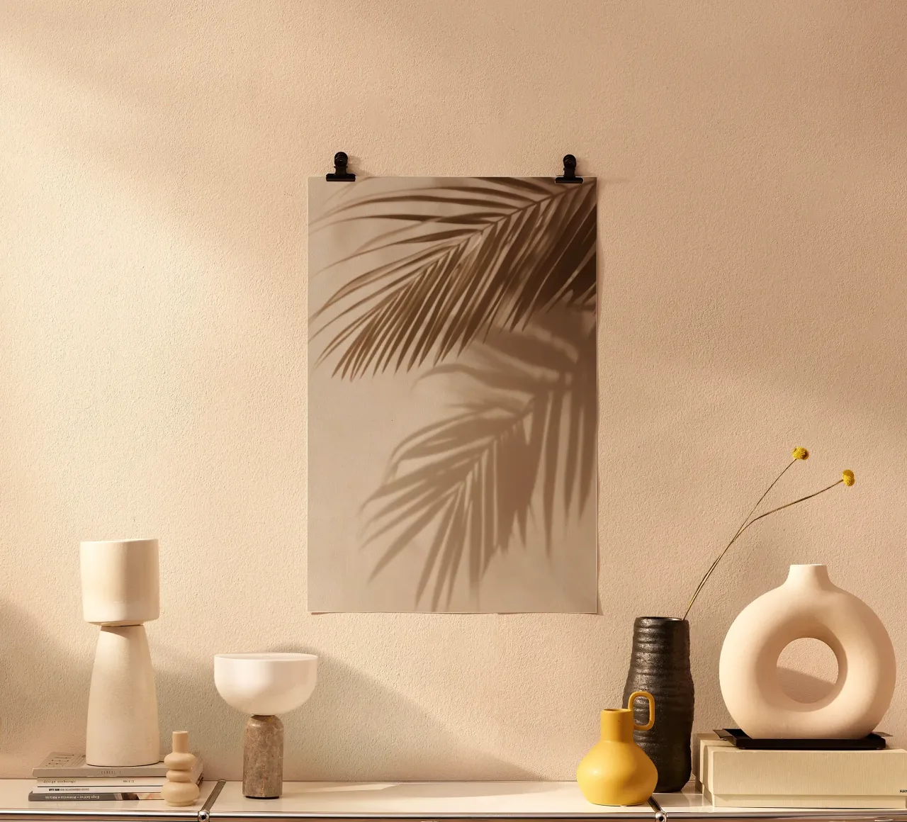 Palmblad schaduwen hahnemühle van Indigo Tides Art