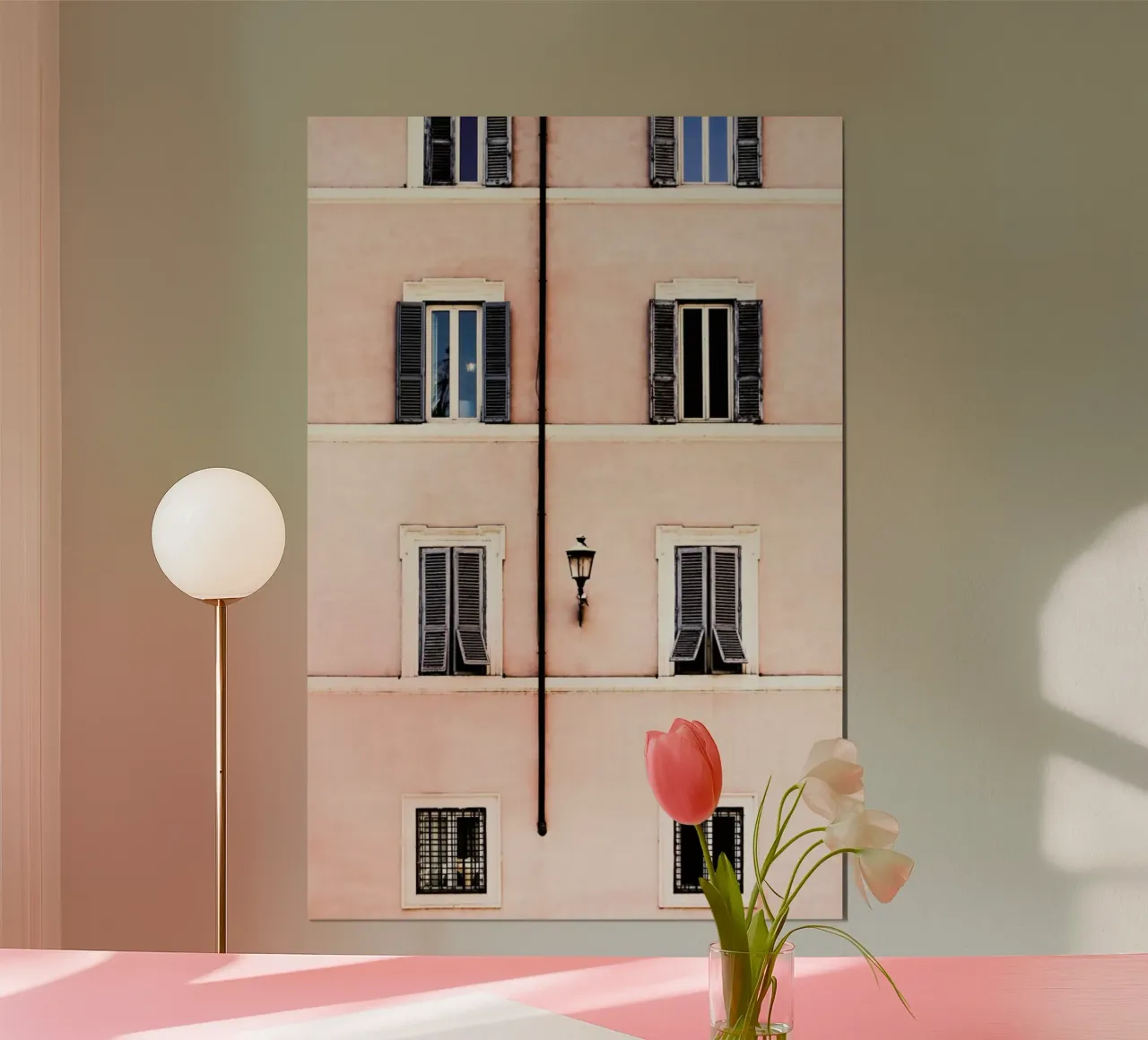 Pastel Facade poster con telaio in alluminio da METROPOLIS