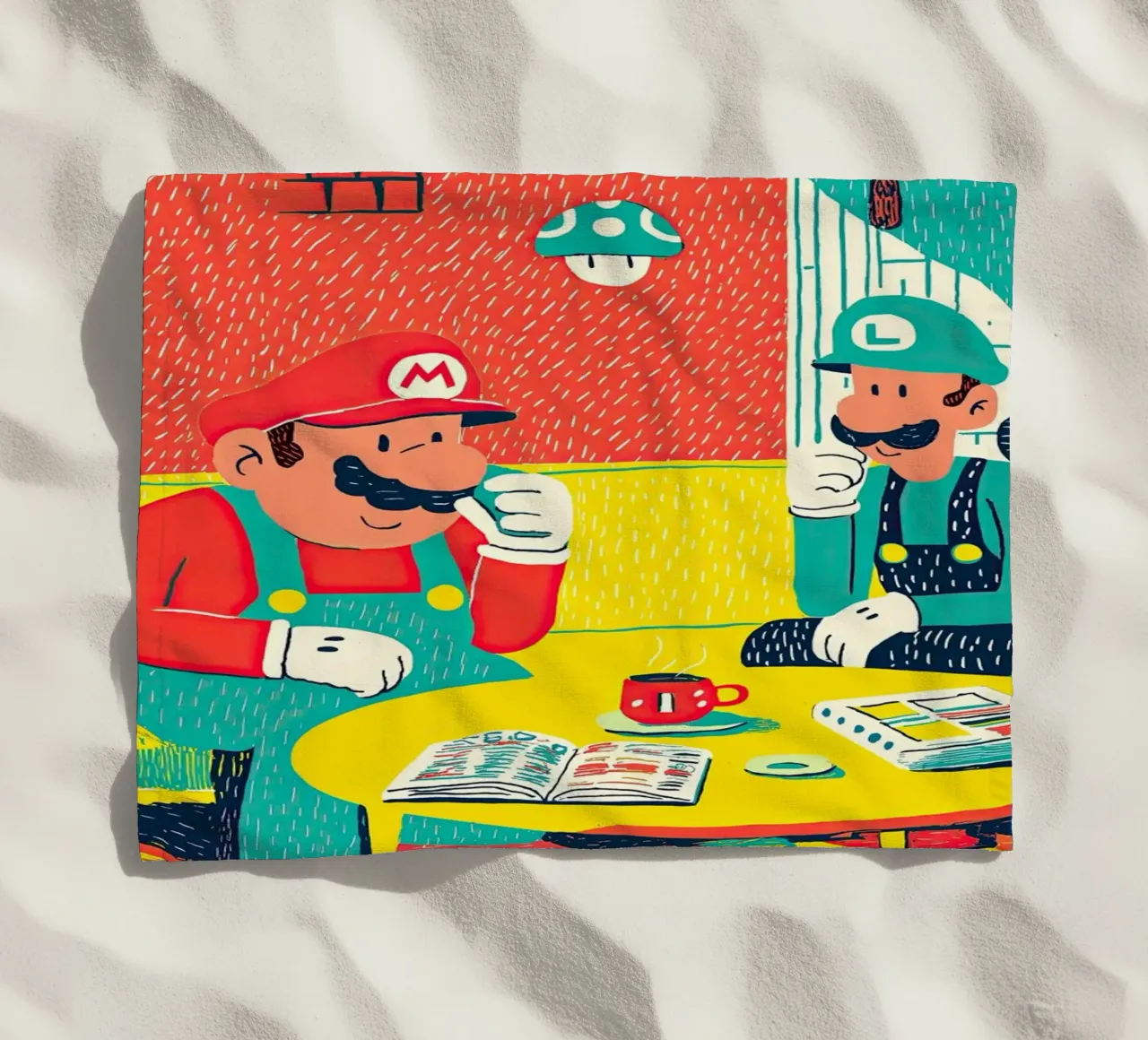 Super Mario & Luigi Coffee Break – Pop Art Canvas telo mare da Kaji