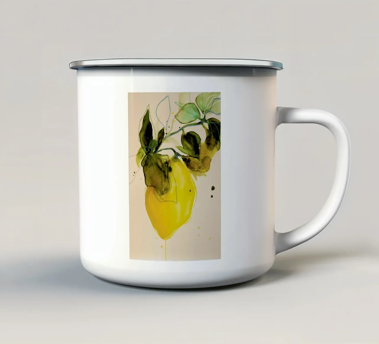 Lemonstudy 03 emaille mok van Leigh Viner