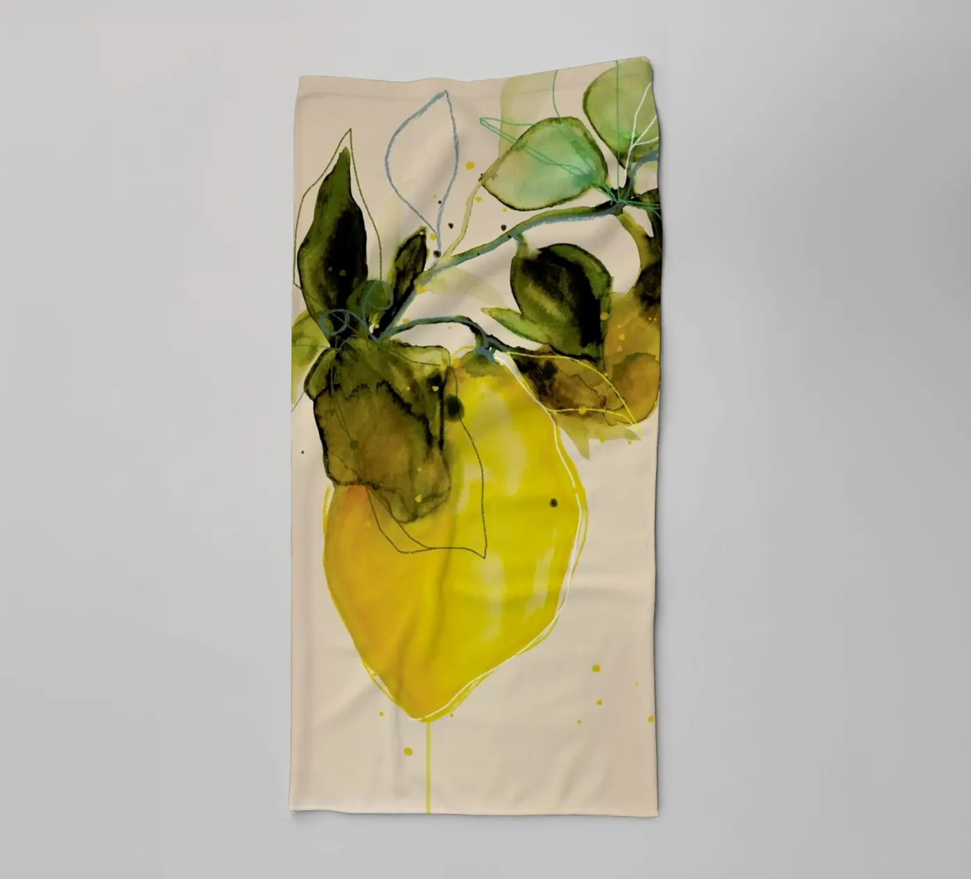 Lemonstudy 03 badhanddoek van Leigh Viner