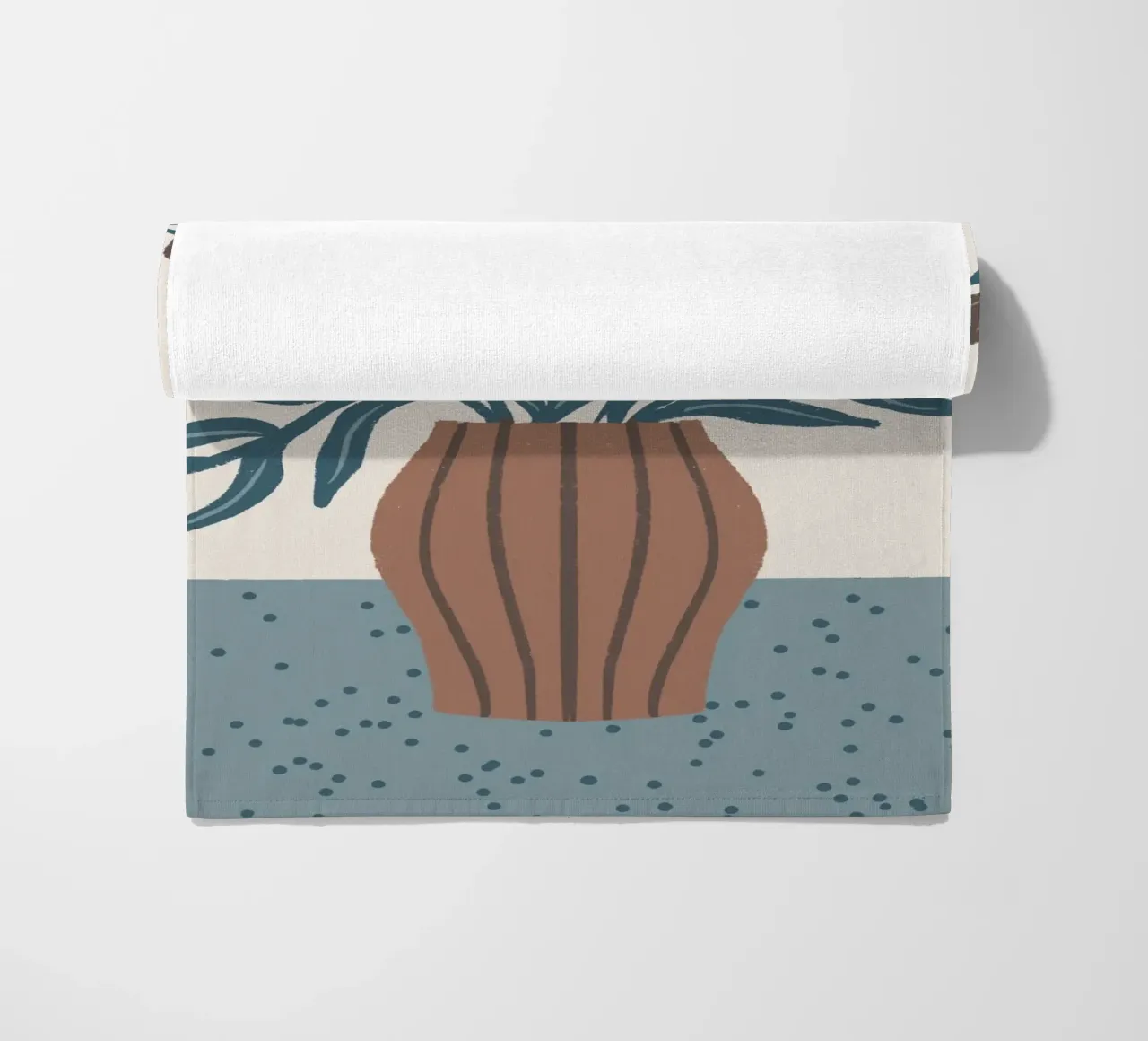Fiori marroni in un vaso - Natura morta floreale minimalista telo mare da Wackapacka