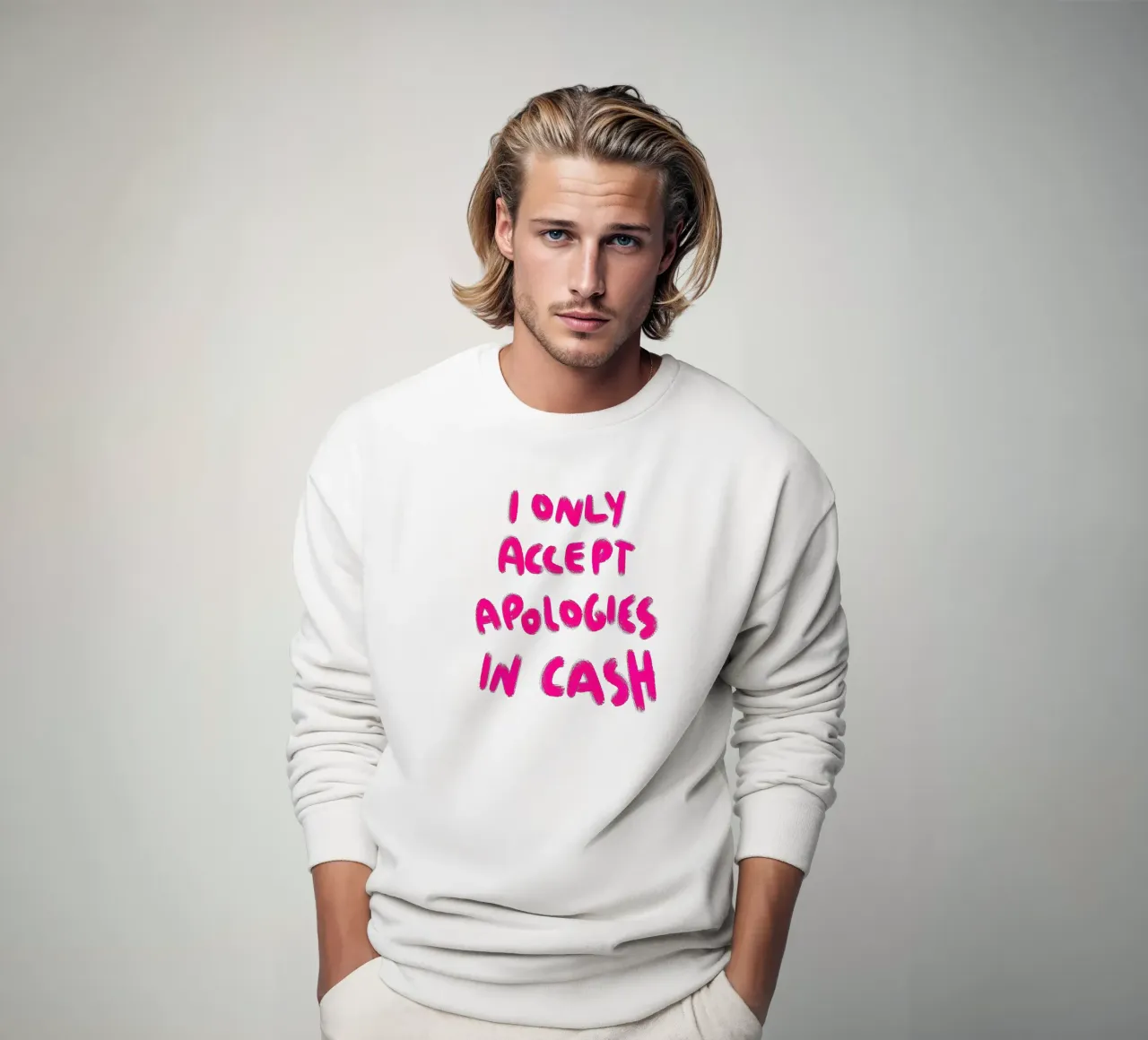 I only accept apologies in cash - Handlettering felpa da Illustration Raissa Oltmanns