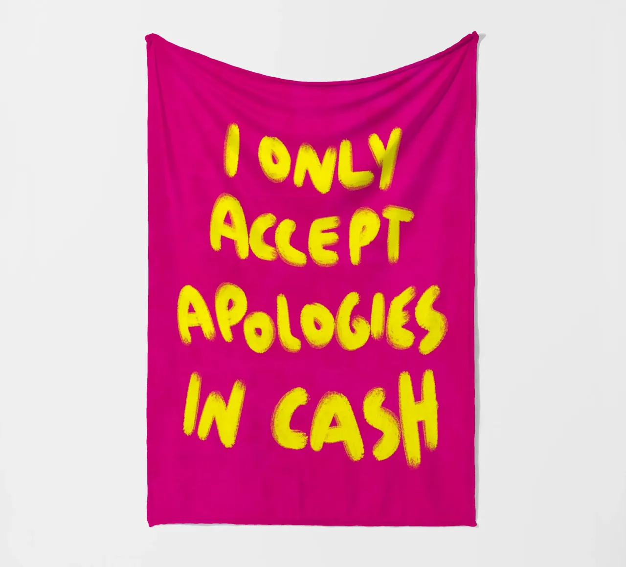 I only accept apologies in cash - Handlettering coperta in pile da Illustration Raissa Oltmanns