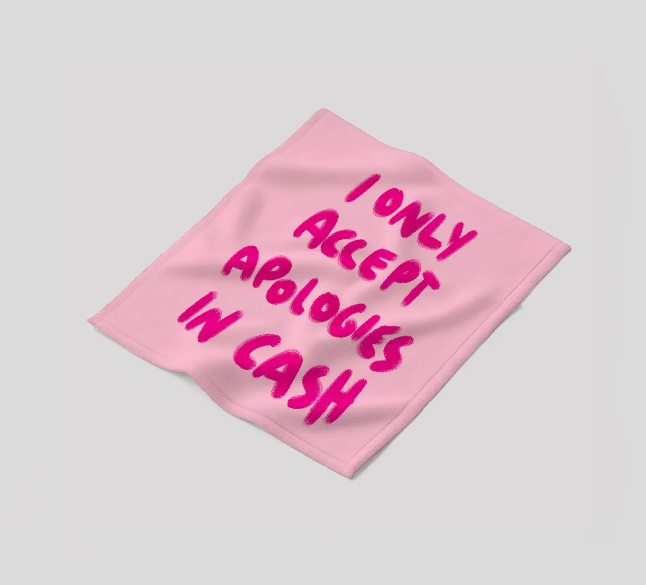I only accept apologies in cash - Handlettering coperta in pile da Illustration Raissa Oltmanns