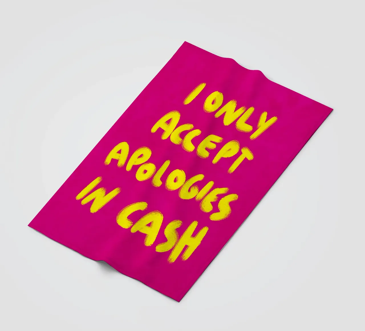 I only accept apologies in cash - Handlettering coperta in pile da Illustration Raissa Oltmanns