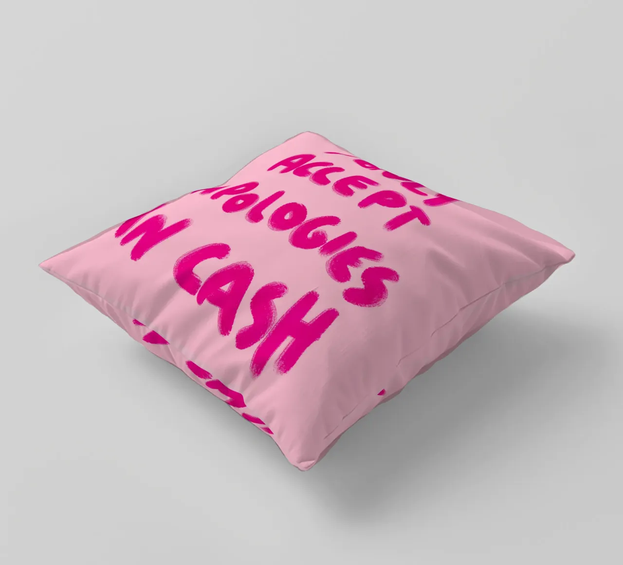 I only accept apologies in cash - Handlettering cuscino da Illustration Raissa Oltmanns