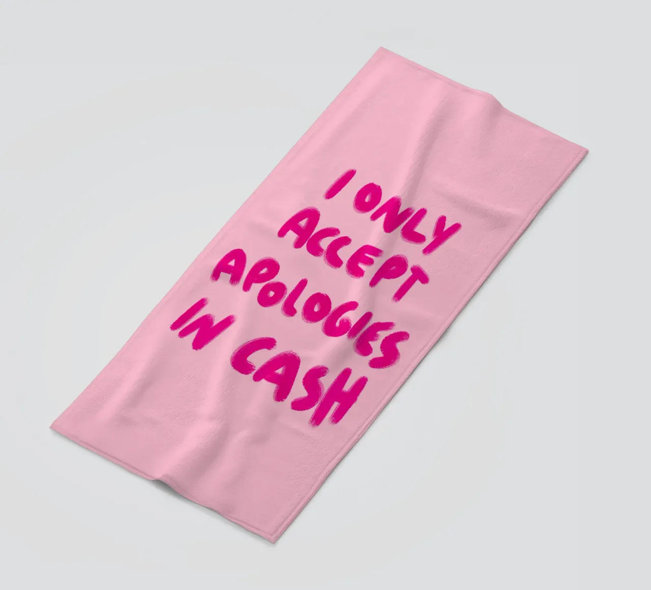 I only accept apologies in cash - Handlettering telo mare da Illustration Raissa Oltmanns