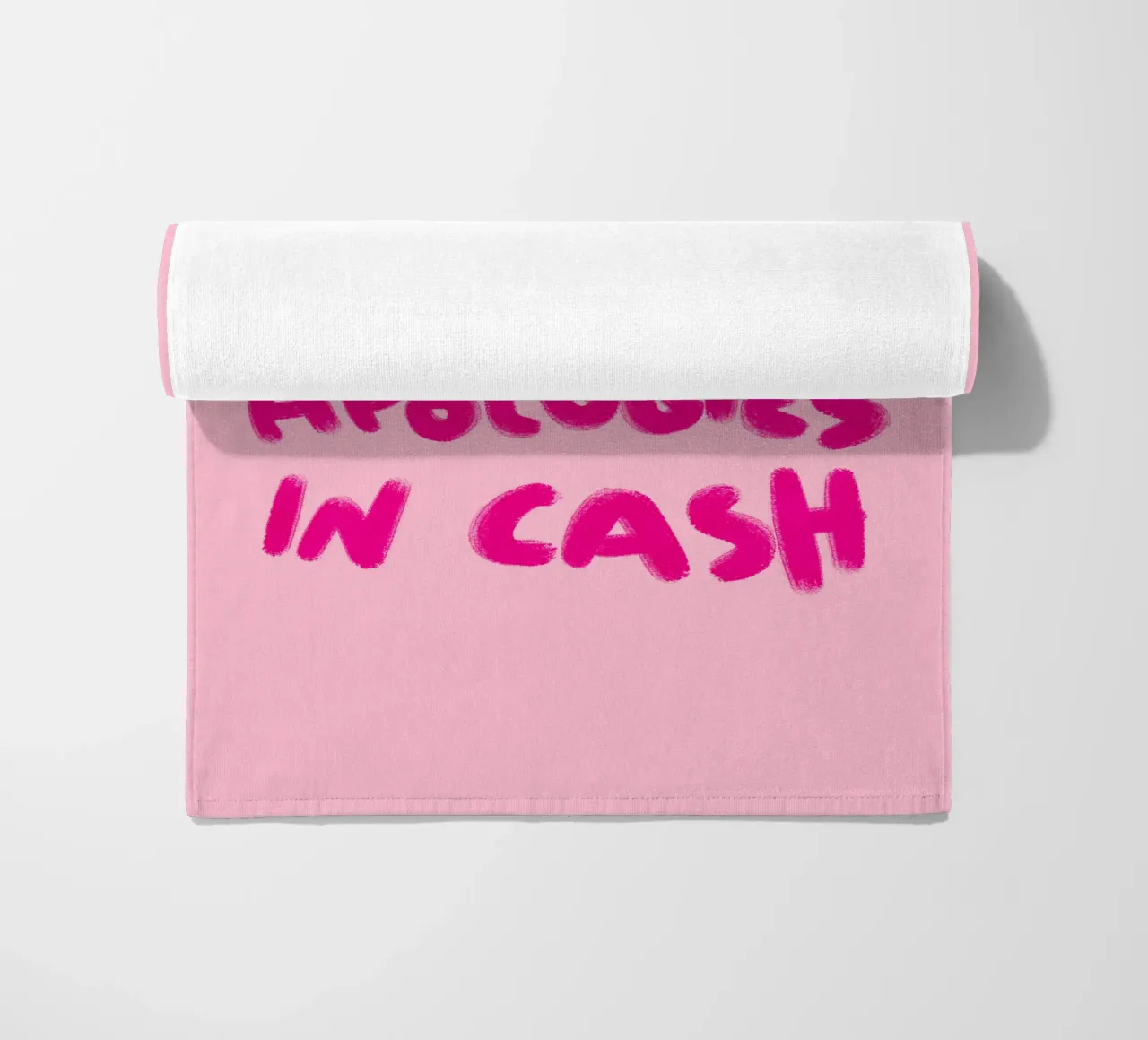 I only accept apologies in cash - Handlettering telo mare da Illustration Raissa Oltmanns